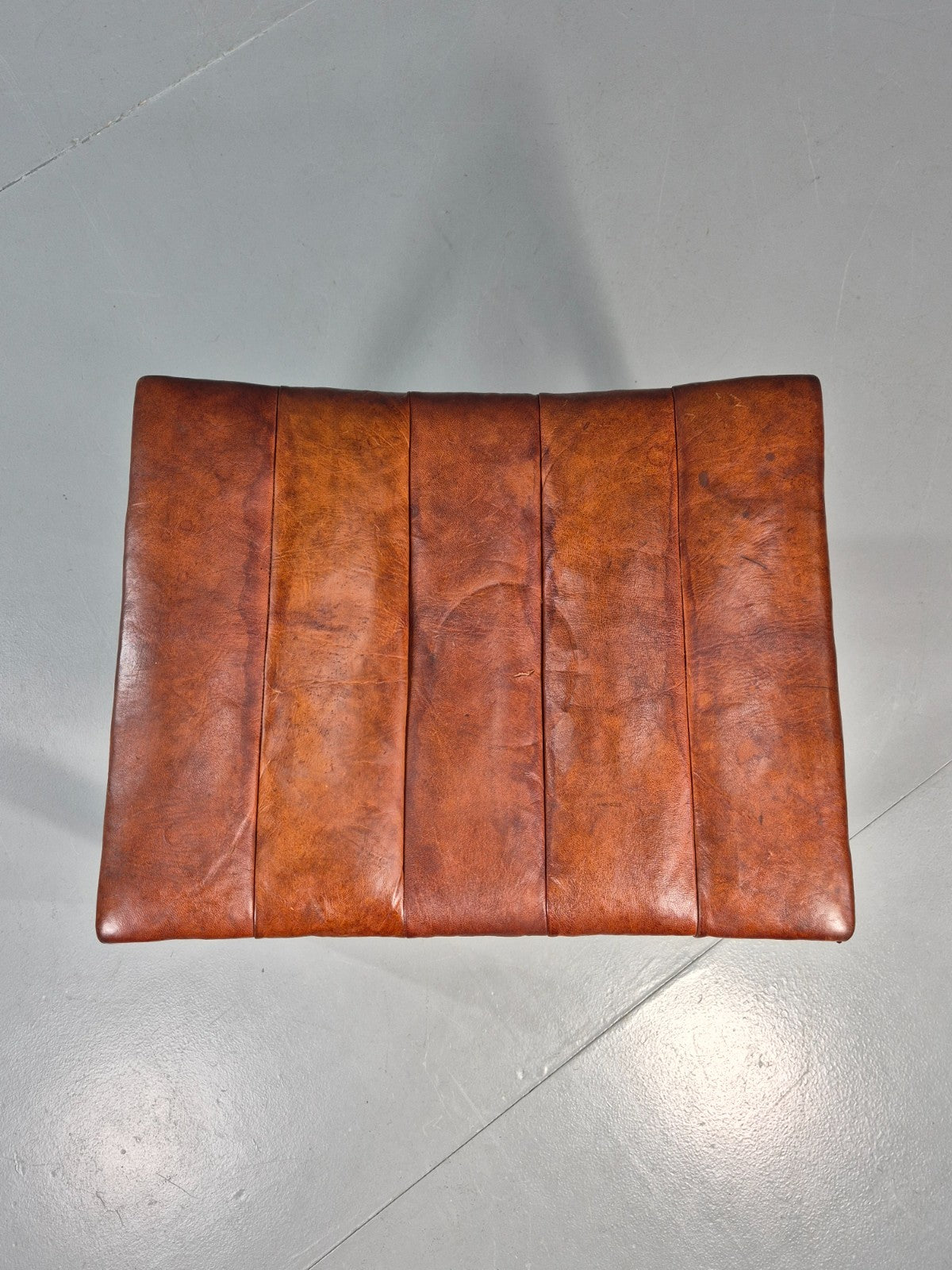 1950s Danish Leather Footstool Mid Century Kaare Klint Style EB10995 MFOO11