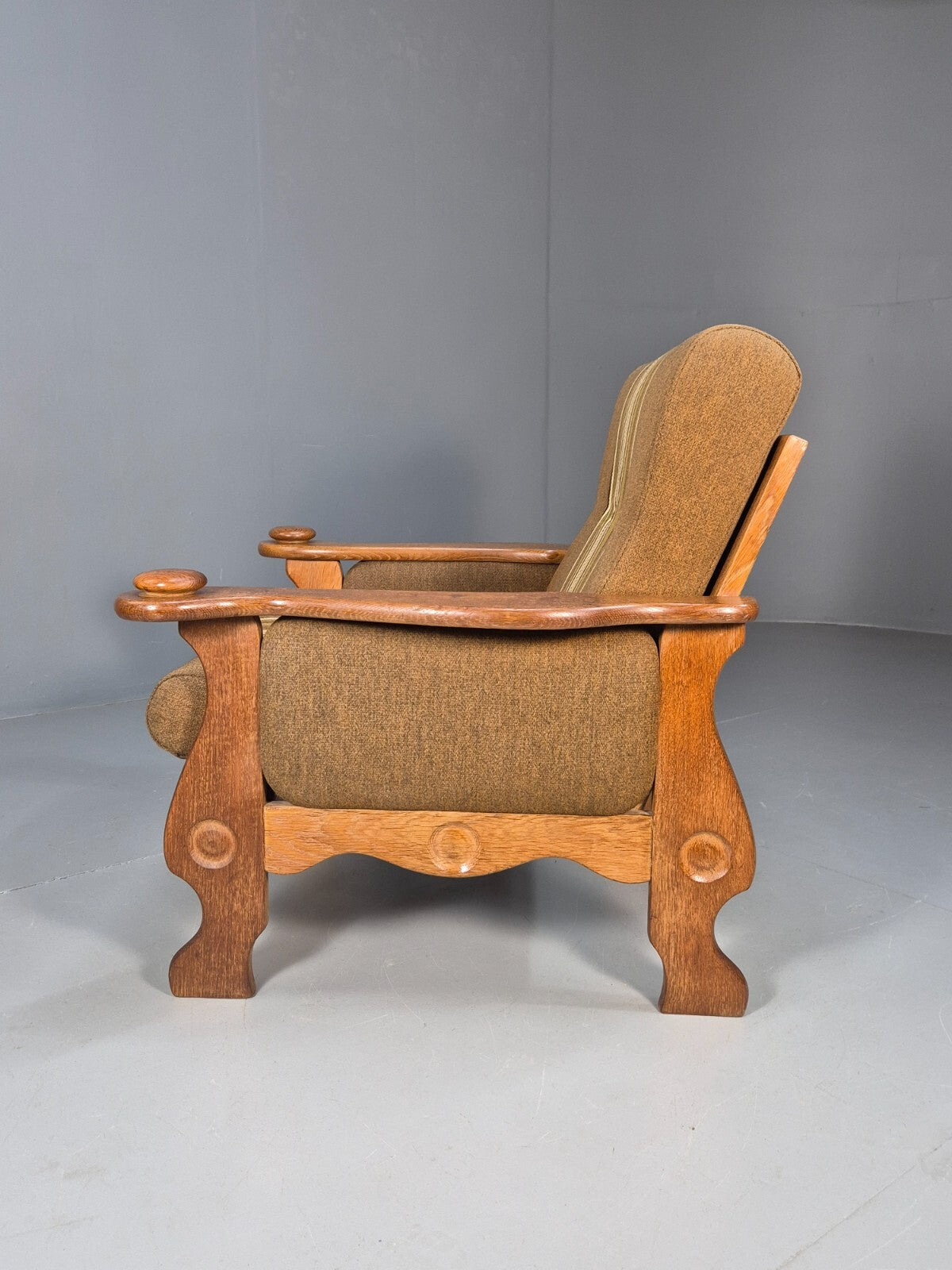 Vintage Kjaernulf Style Lounge Chair Oak and Green 1970s Retro EB9547 MNOR - UKDK FURNITURE