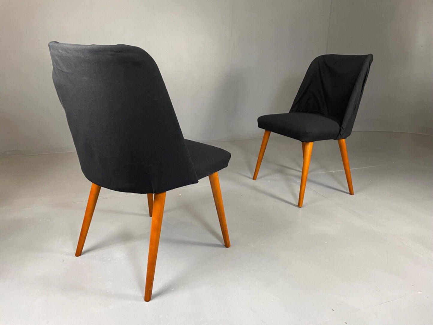 Danish Pair of Mid Century Beech & Fabric Chairs, Retro, Vintage EB4602 MNOR - UKDK FURNITURE