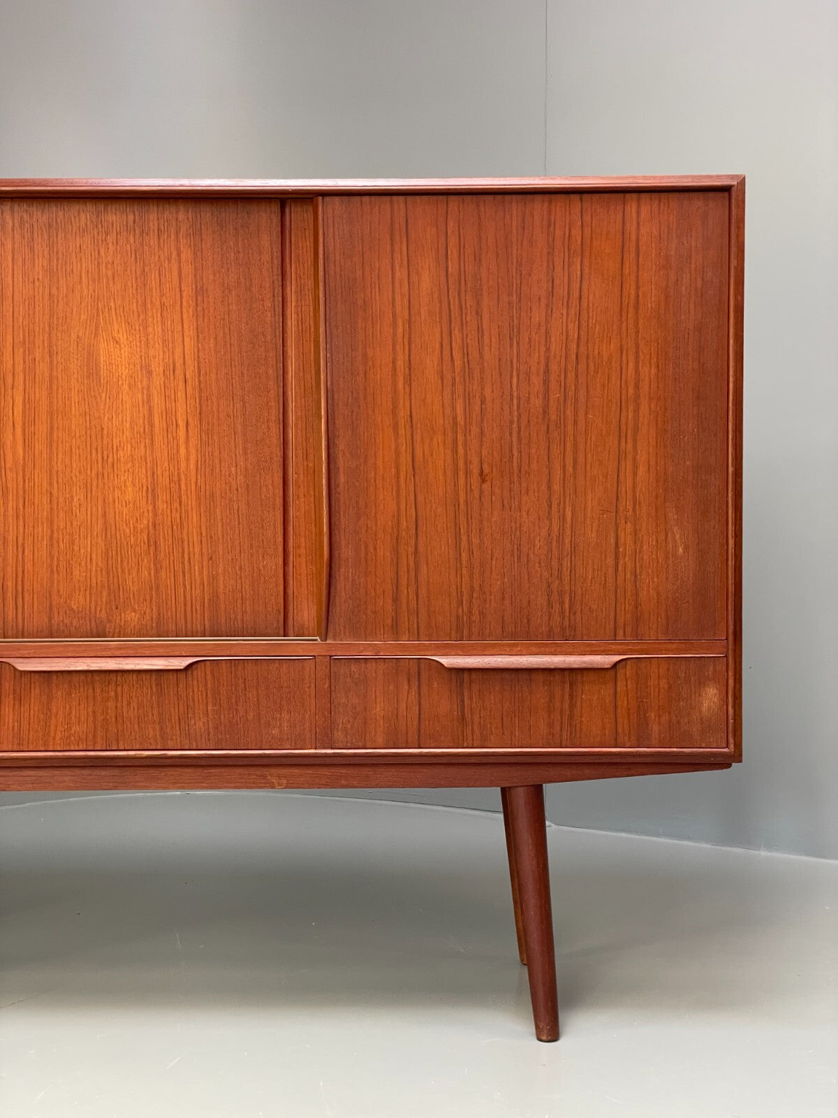 Vintage 1950s Danish Teak Highboard With Shelving Drawers EB8802 MWOO - UKDK FURNITURE