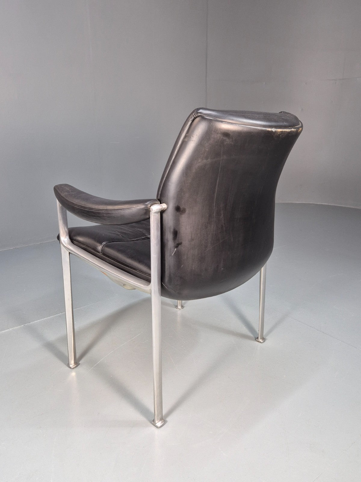 Roder Sohne Leather and Aluminium Boardroom Chair 1960s Retro MCM EB10645 MNOR9
