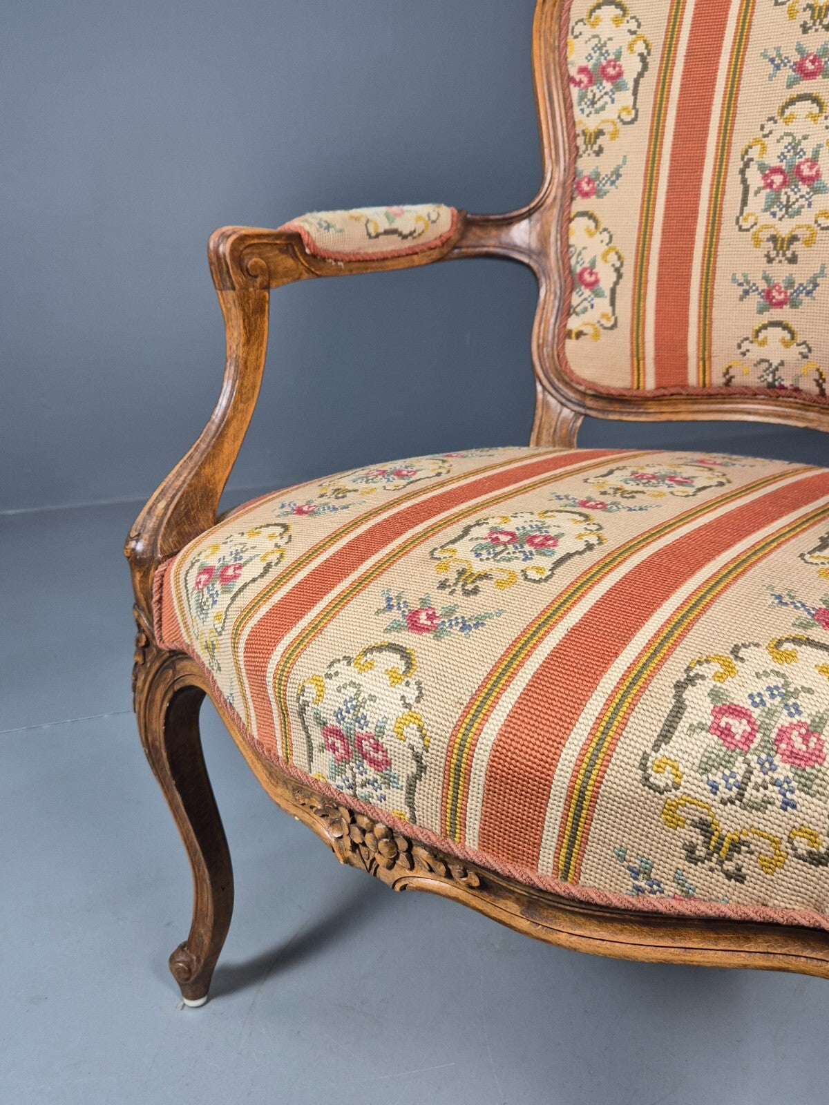 Vintage Danish Armchair in French Rococo Style Floral 1960s EB9618 VCAR - UKDK FURNITURE
