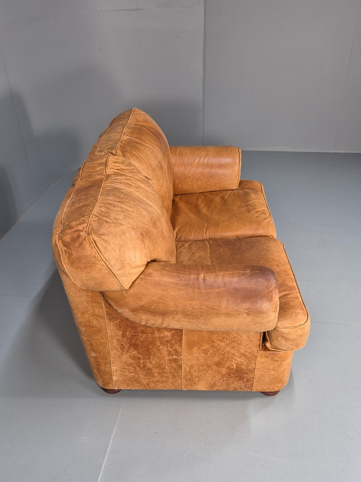 Leather Two Seat Cottage Settee Vintage Danish Quality 1990s  EB10637 M2SS10