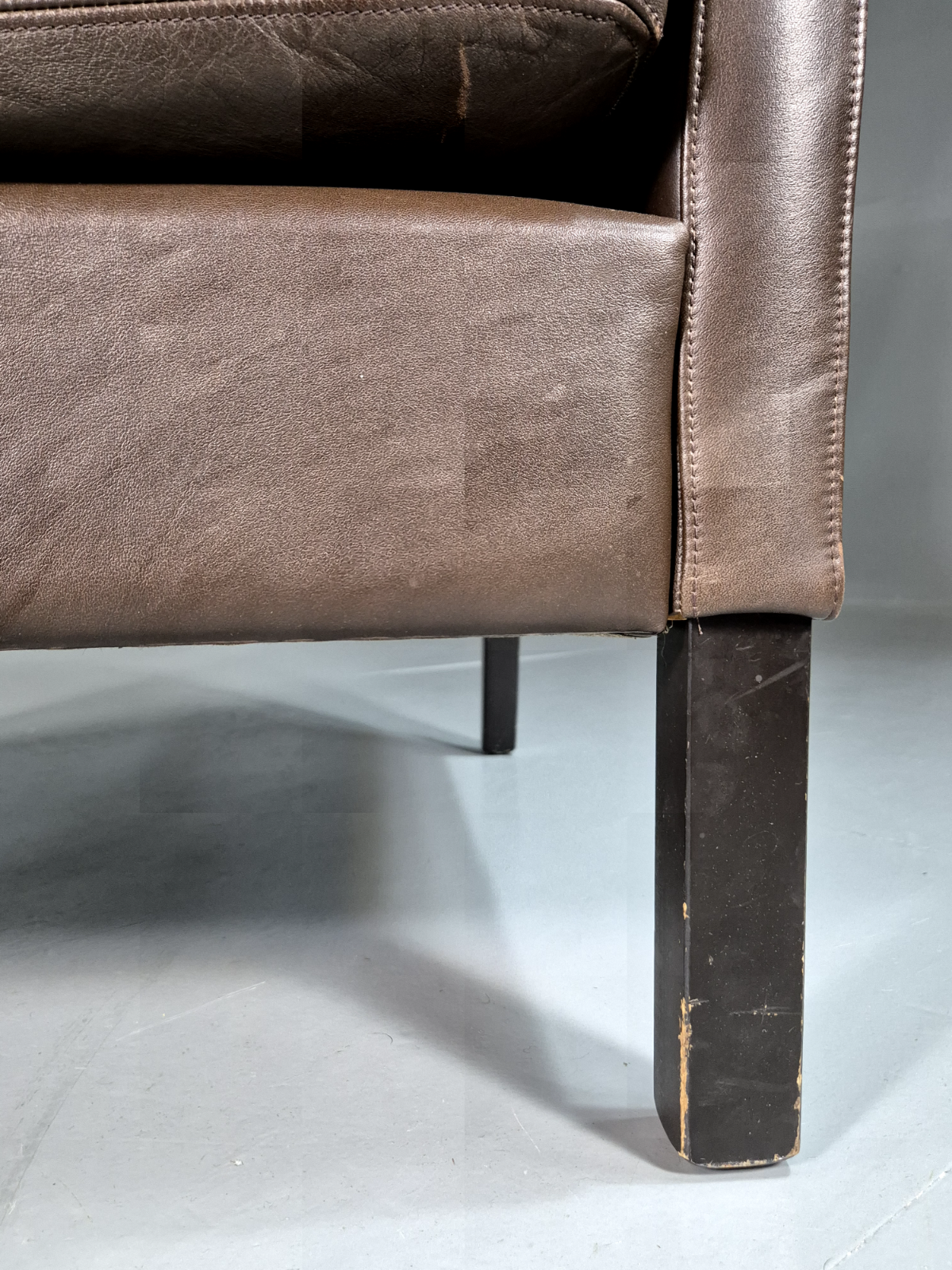 Vintage Danish Wingback Lounge Chair Brown Leather Mogensen Retro EB7211 MNOR - UKDK FURNITURE