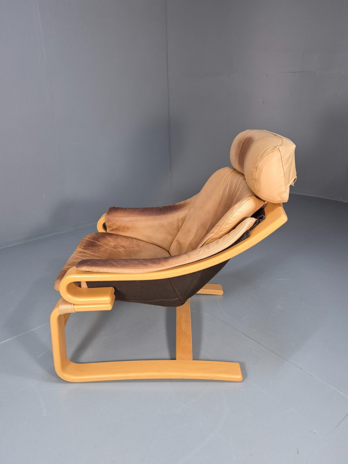 Vintage Danish Skippers Bentwood and Leather Apollo Lounge Chair EB9245 MBEN - UKDK FURNITURE