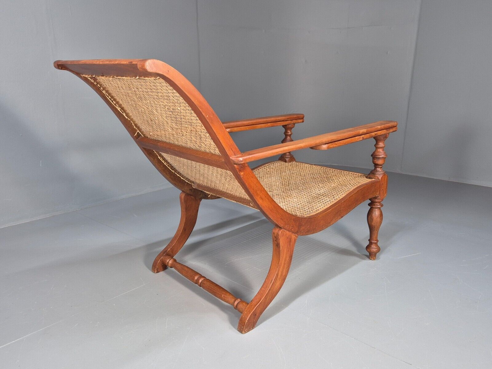 Vintage Campaign Plantation Chair Rattan Teak Retro Antique Style EB8877 VBER - UKDK FURNITURE