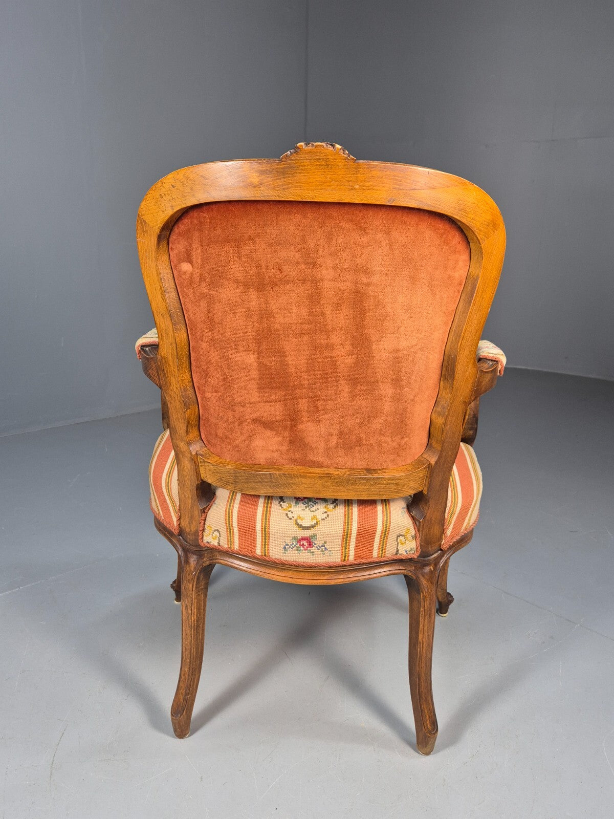 Vintage Danish Armchair in French Rococo Style Floral 1960s EB9618 VCAR - UKDK FURNITURE