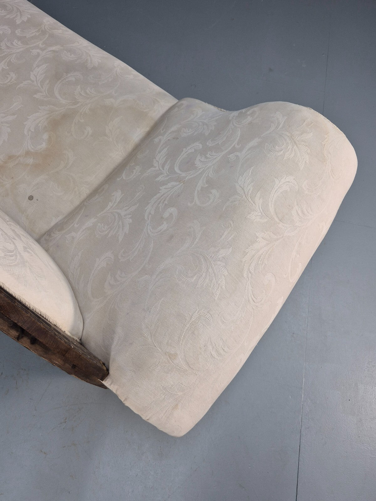 Antique Art Deco Danish Chaise Lounge Off White Mahogany Frame 1930s EB9623 VCHA - UKDK FURNITURE