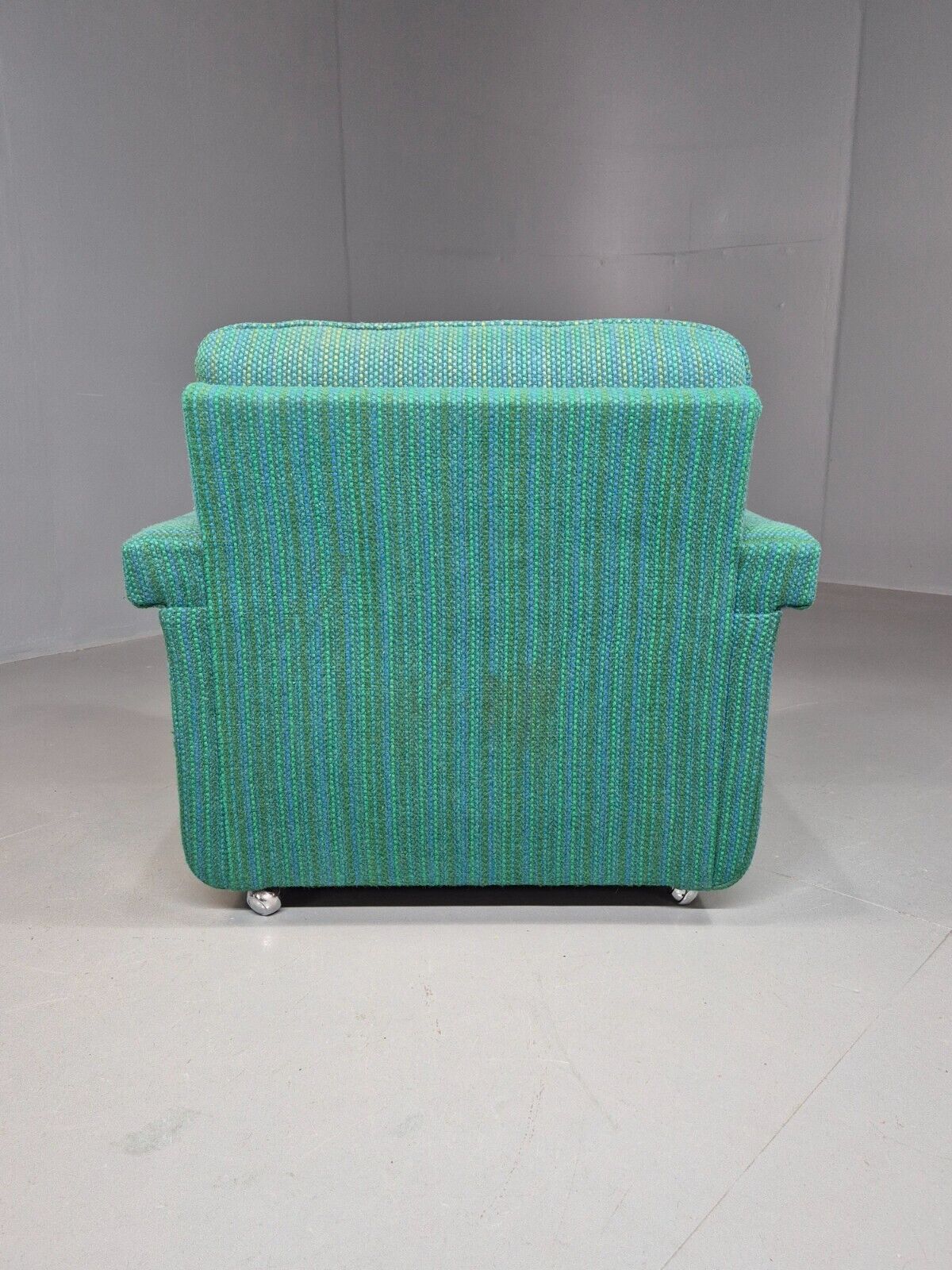 Vintage Danish Lounge Chair Blue Wool Retro MCM 1970s E8292 MNOR - UKDK FURNITURE