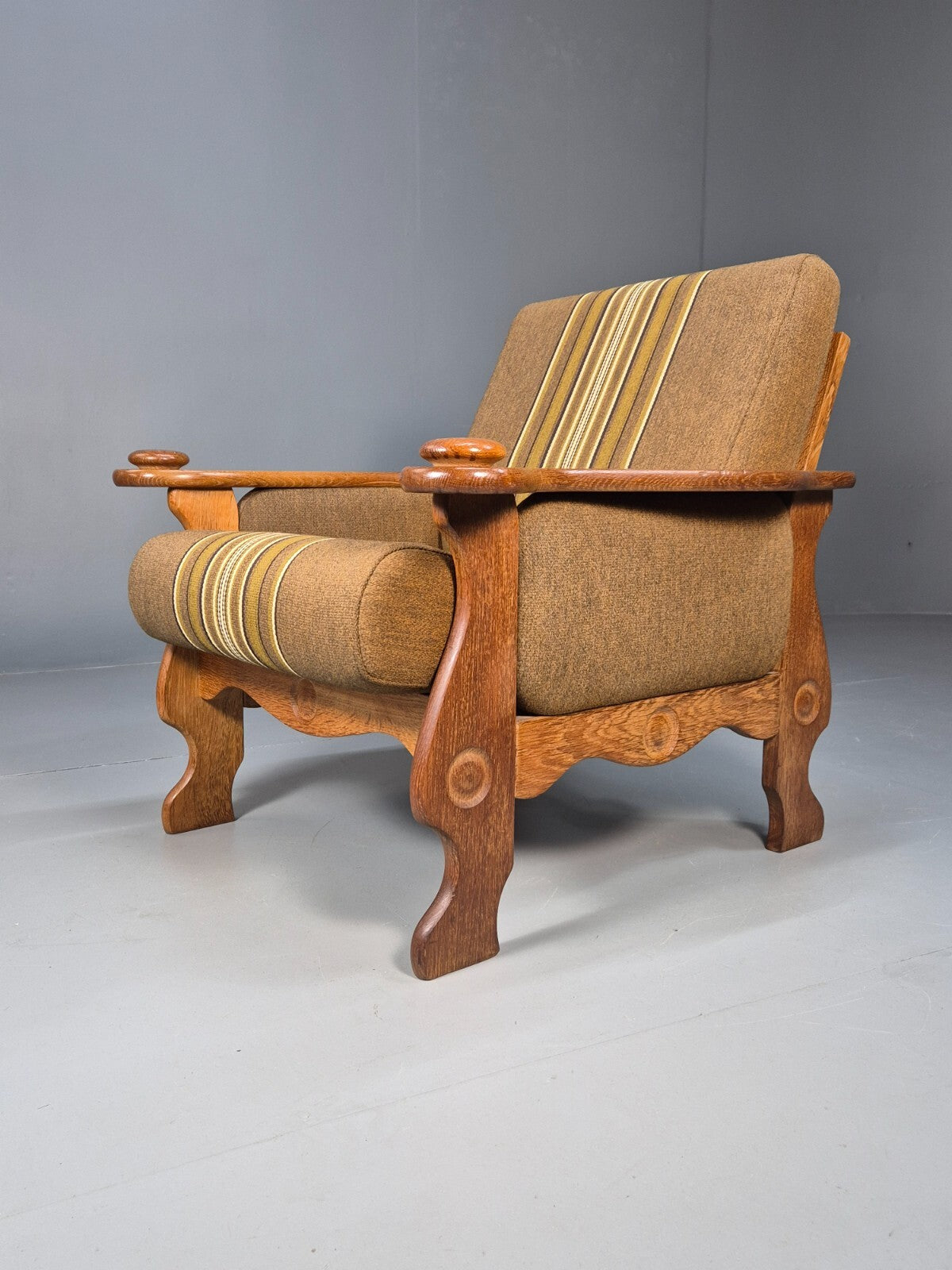 Vintage Kjaernulf Style Lounge Chair Oak and Green 1970s Retro EB9547 MNOR - UKDK FURNITURE