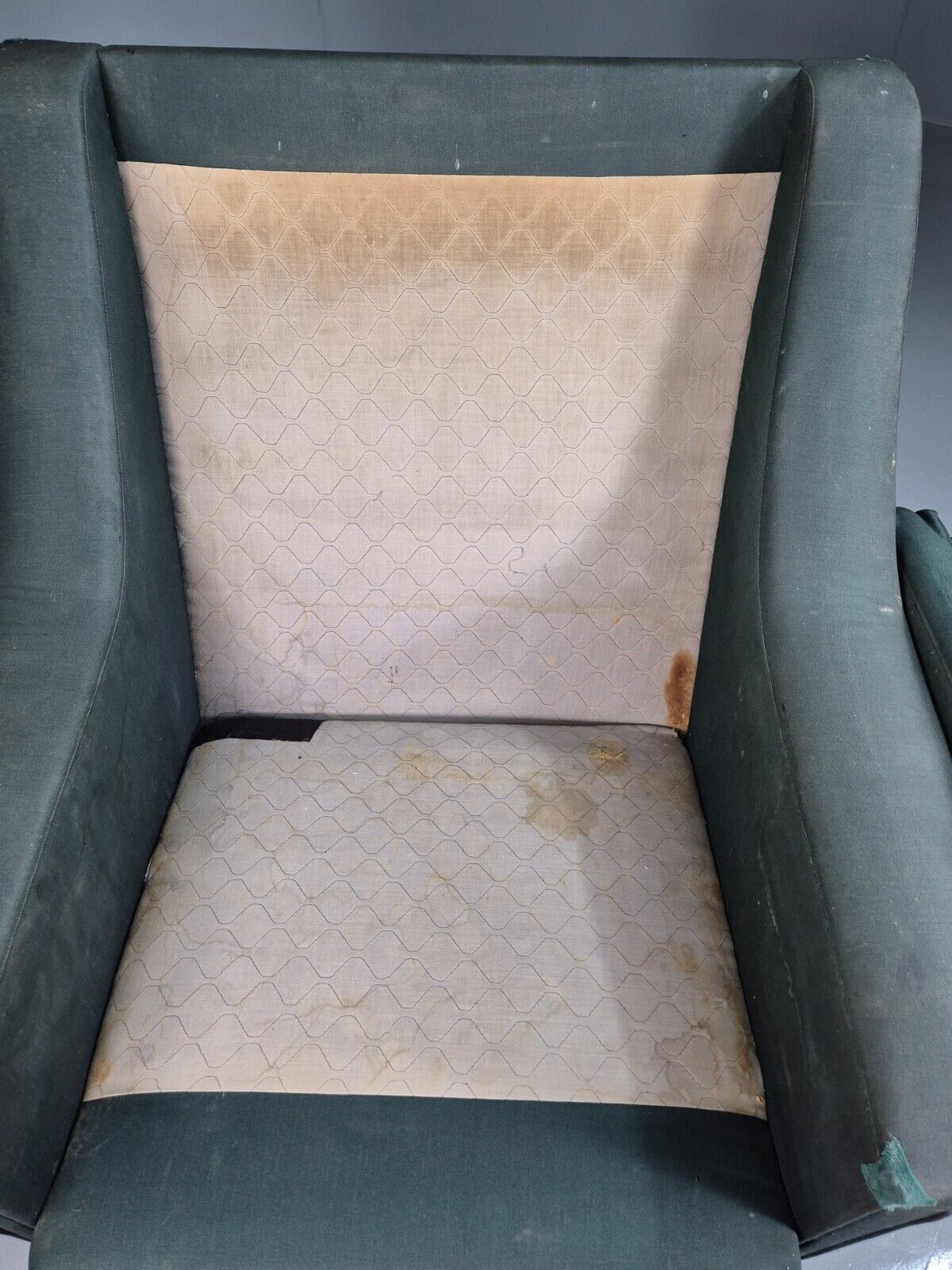 Mid Century Danish Lounge Chair Teak Legs Green Fabric Retro 1960s EB7444 MNOR - UKDK FURNITURE