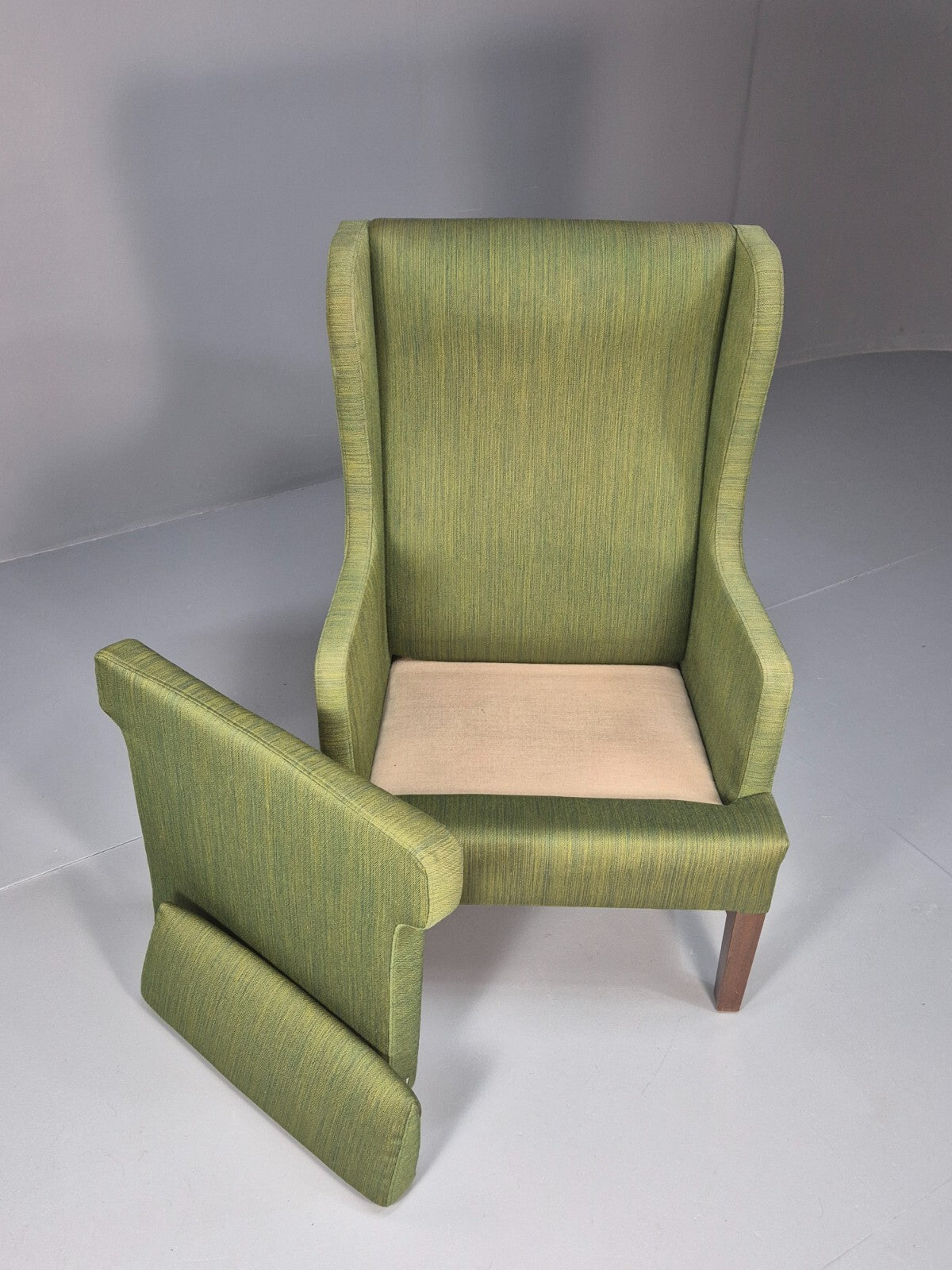 Vintage Danish Wing Back Lounge Chair 1960s Green Mid Century Retro EB9652 MNOR - UKDK FURNITURE