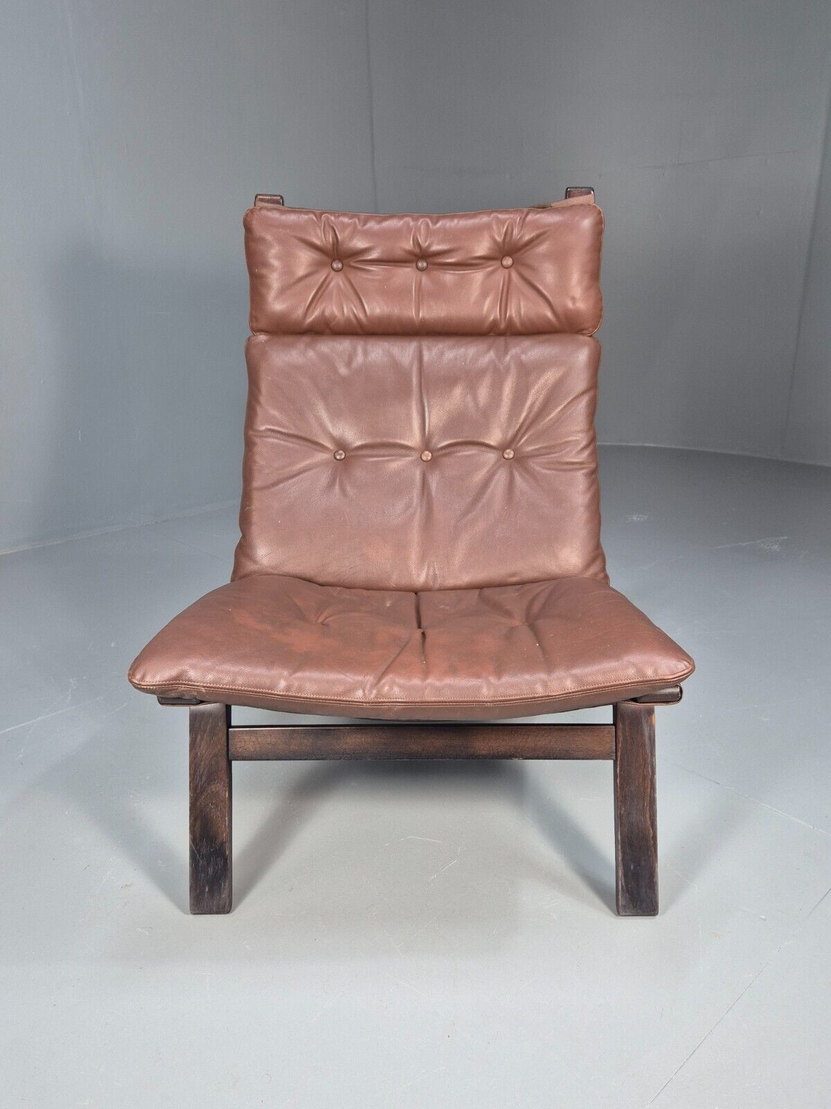 Vintage Danish Lounge Chair Brown Leather Bentwood Farstrup Retro EB8885a MBEN - UKDK FURNITURE