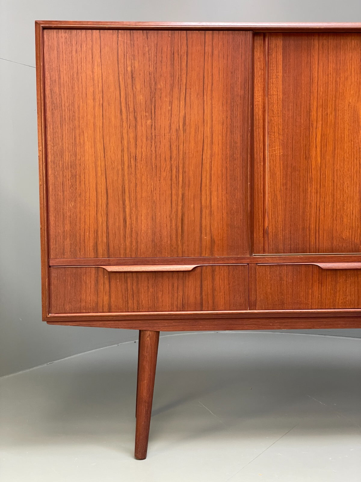 Vintage 1950s Danish Teak Highboard With Shelving Drawers EB8802 MWOO - UKDK FURNITURE