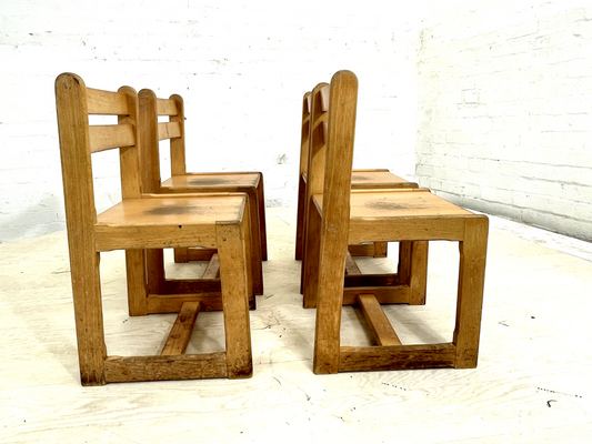 Four Danish Children School Chairs, Beech Frame, Vintage. EB4321 MDIN - UKDK FURNITURE