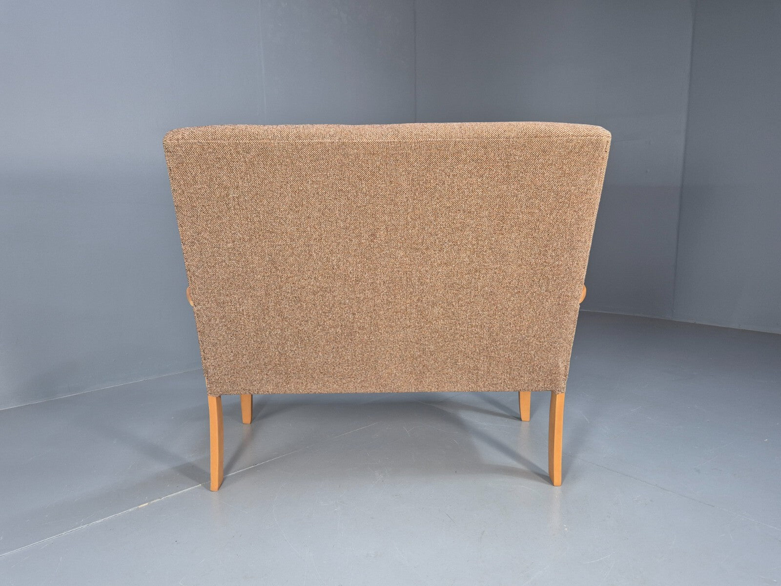Vintage 2 Seater Sofa Beige Fabric Beech Frame Danish Design EB9490 M2SS - UKDK FURNITURE