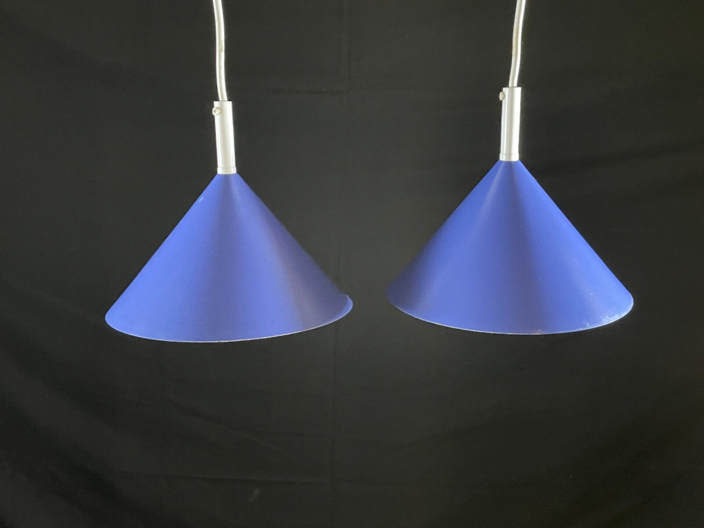 Danish Pair Pendant Lights Design A/S Model: Costa Blue Retro EB5104 LCLC14
