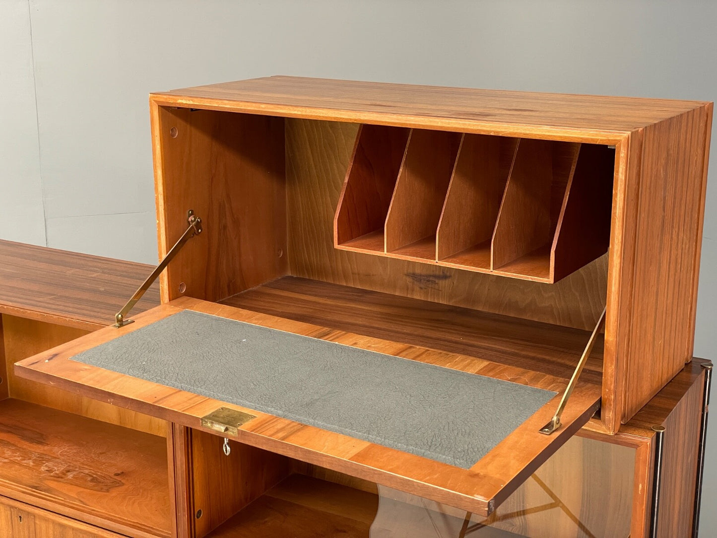 Mid Century Modular Wall Unit By Vanson Walnut 1950s Vintage EB9734 MWOO - UKDK FURNITURE