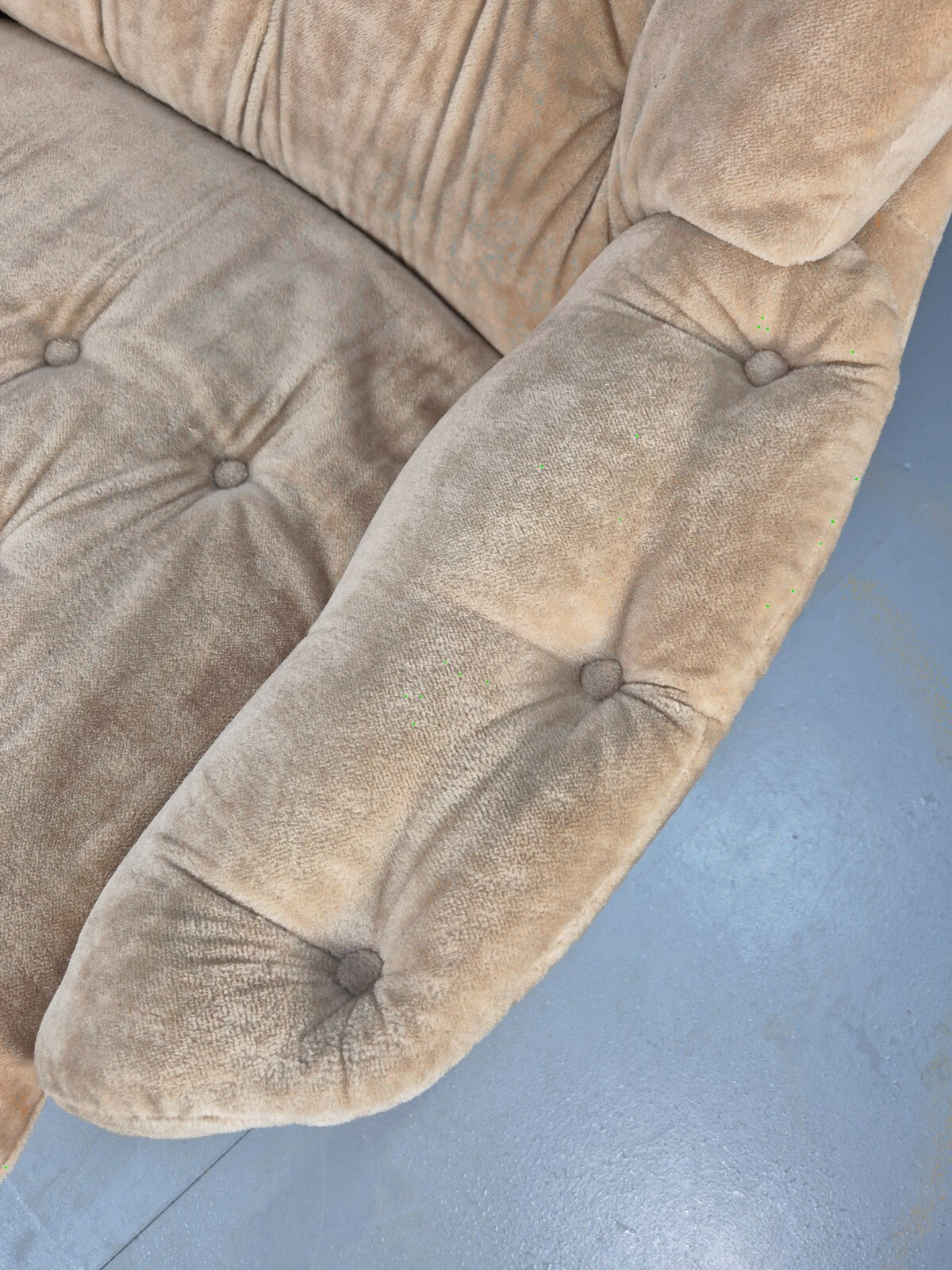 Vintage Swivel Chair Beige Velour 1970s Retro Danish Mid Century EB9313 MNOR - UKDK FURNITURE