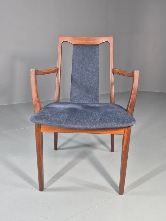 Vintage G plan Carver Chair 1980s Retro Teak Blue Velour EB11526 MDIN1