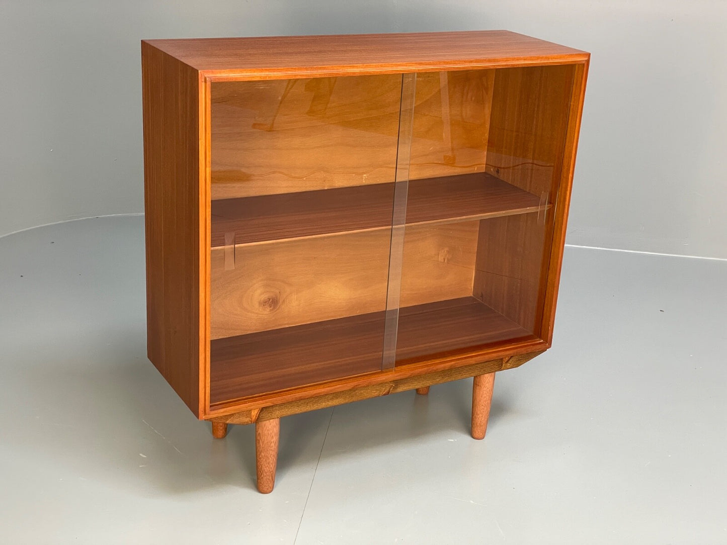 Vintage Teak Glazed Bookcase Beaver And Tapley Mid Century Shelving EB9718 MWOO - UKDK FURNITURE