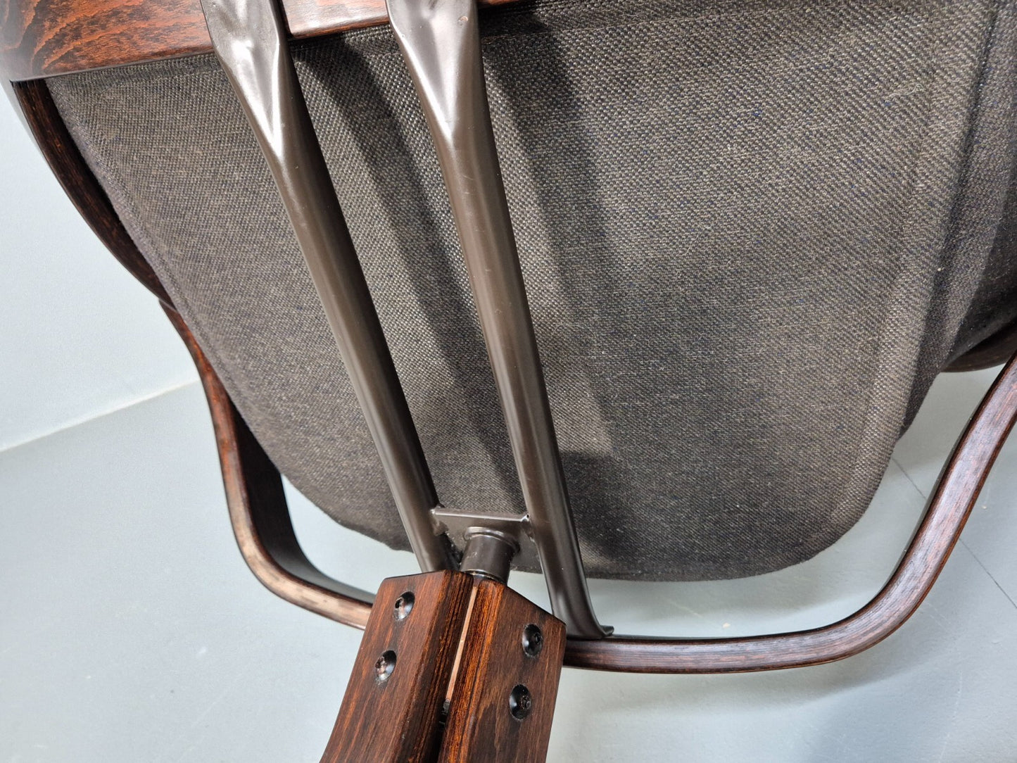2 Vintage Danish Tan Leather Lounge Chairs Swivel Base MCM Retro EB9299 MSWI - UKDK FURNITURE