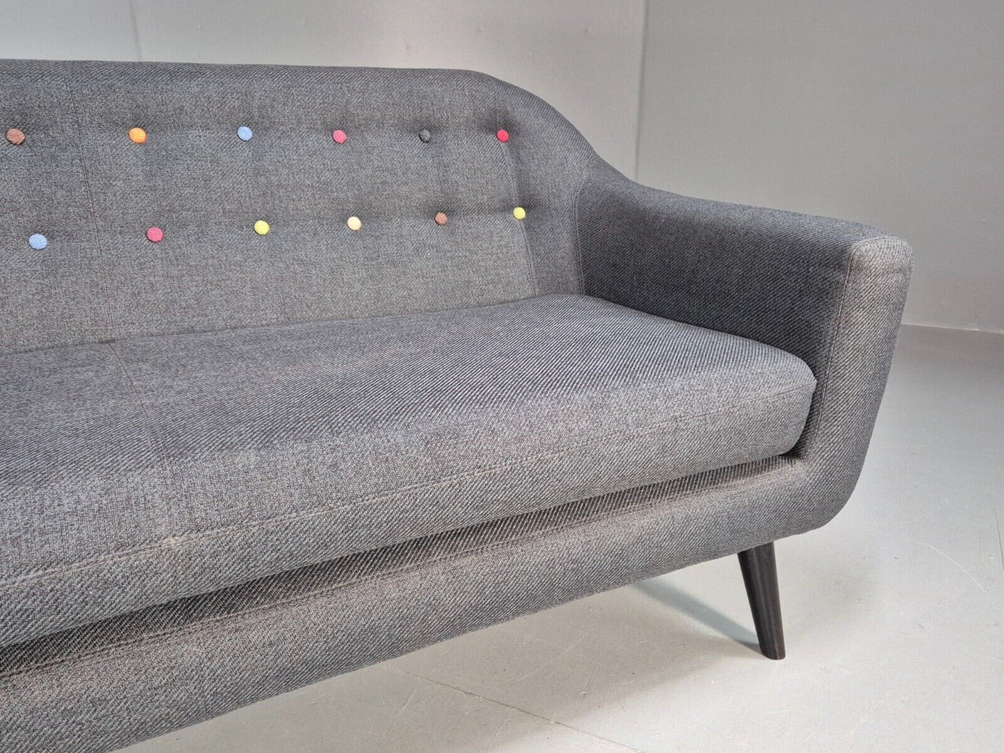 Vintage Made.Com Scandinavian style Sofa Charcoal Grey Retro EB8452 M3SS - UKDK FURNITURE