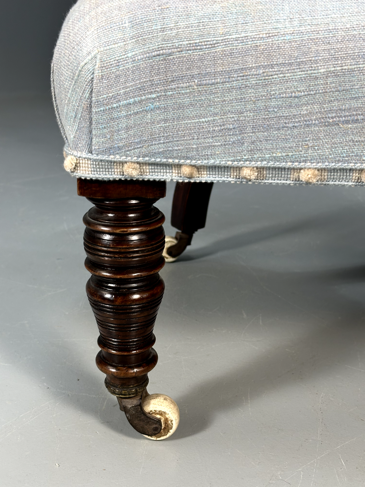 Vintage Lounge Chair Light Blue Mahogany Edwardian Nursing Chair EB9168 VCLO - UKDK FURNITURE