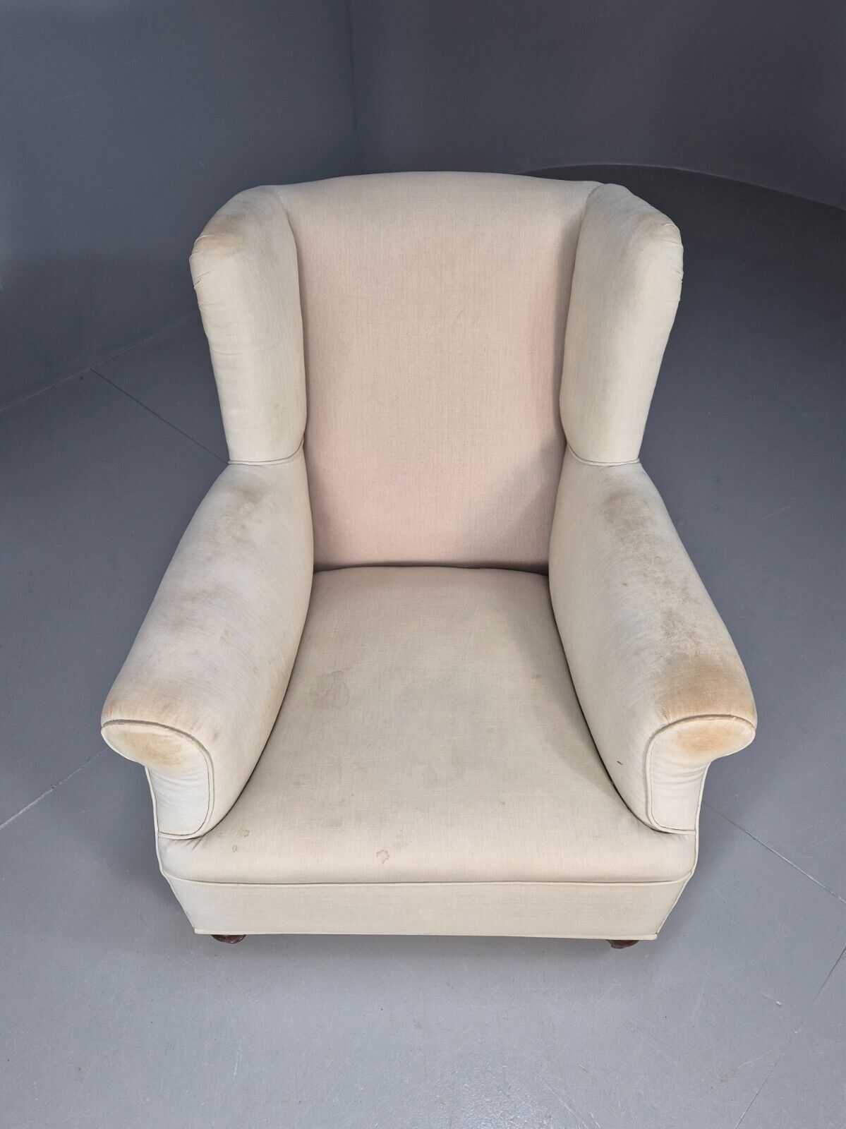 Vintage Wingback Lounge Chair Calico Antique Upholstery Project EB8735 VCLO - UKDK FURNITURE