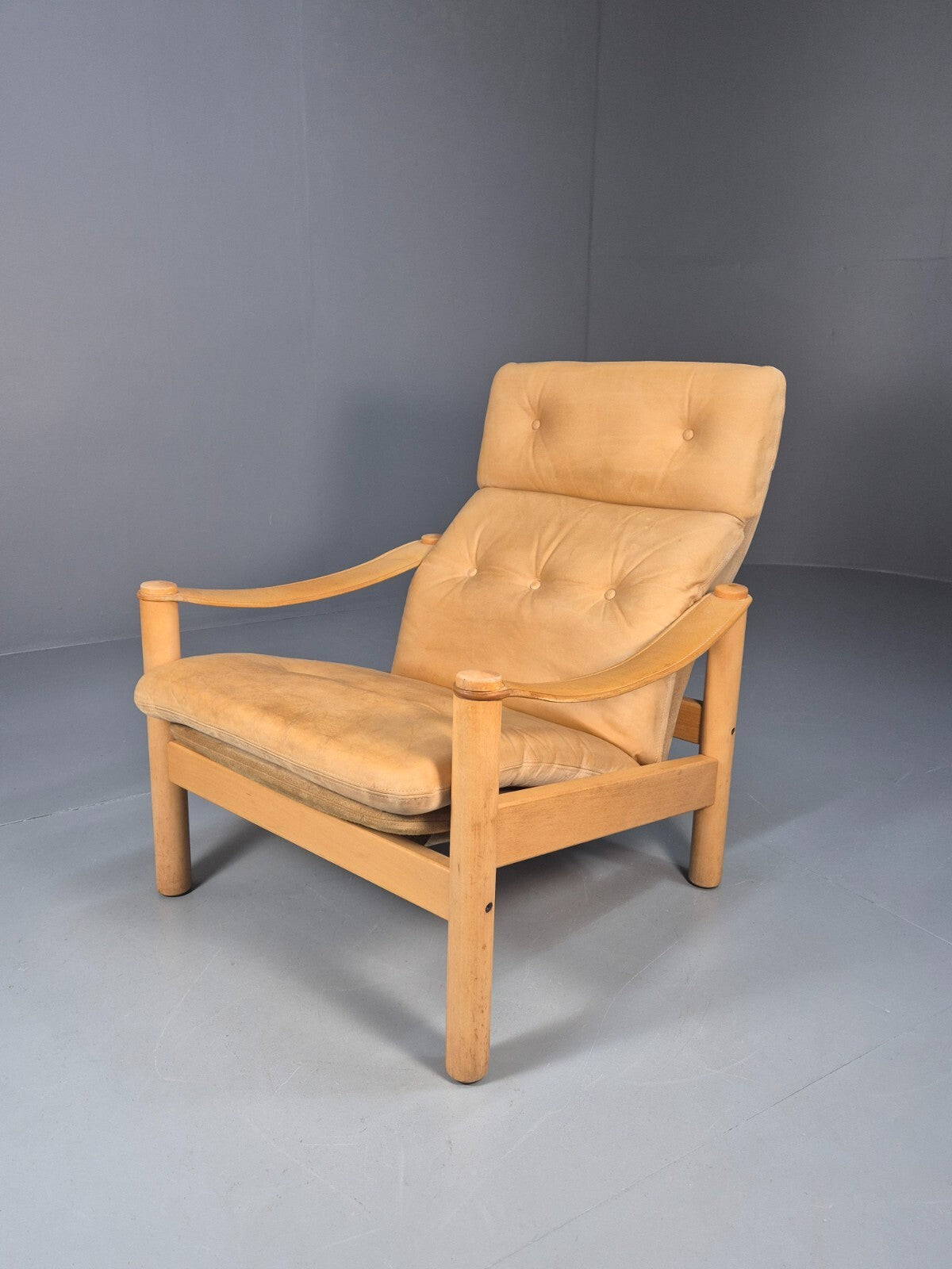 Vintage Nubuck Leather Lounge Chair Ebbe Gehl Danish Mid Century EB9301 MNOR - UKDK FURNITURE