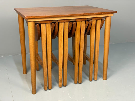 Midcentury Teak Nesting Tables Designed By Poul Hundevad EB8416 MWOO - UKDK FURNITURE