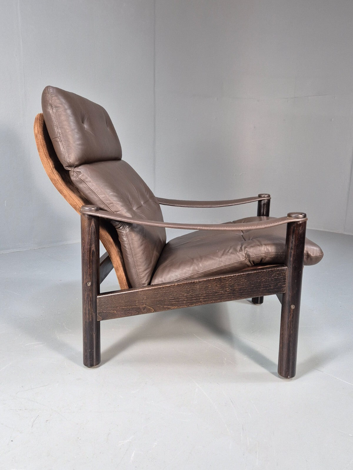 Vintage Brown Leather Lounge Chair Ebbe Gehl & Sorren Nissen Danish EB9790 MNOR - UKDK FURNITURE