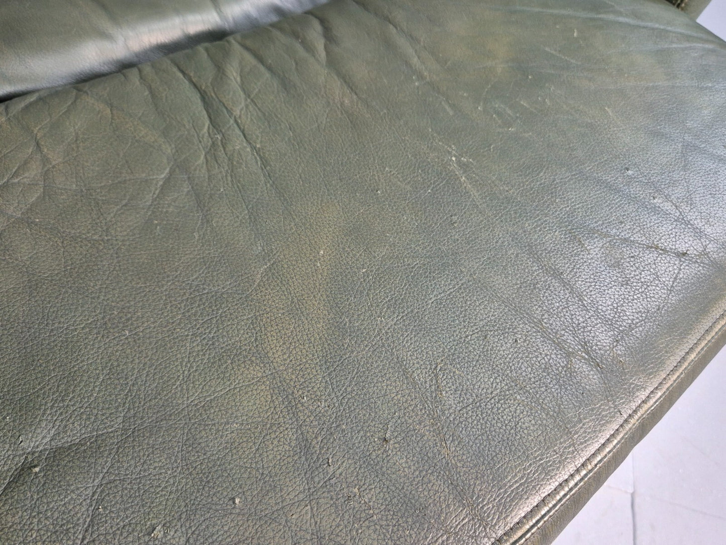 2 Vintage 1970s Green Leather Lounge Chairs Harrods Originally Retro EB9165 MNOR - UKDK FURNITURE