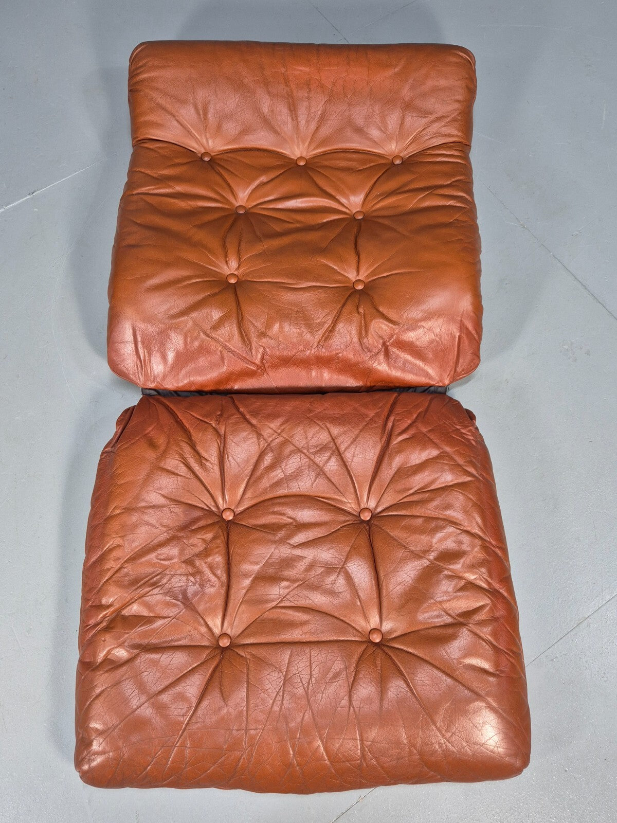 Vintage Danish Leather Tan Lounge Chair Skyline Hove MCM Retro 1970s EB9274 MBEN - UKDK FURNITURE