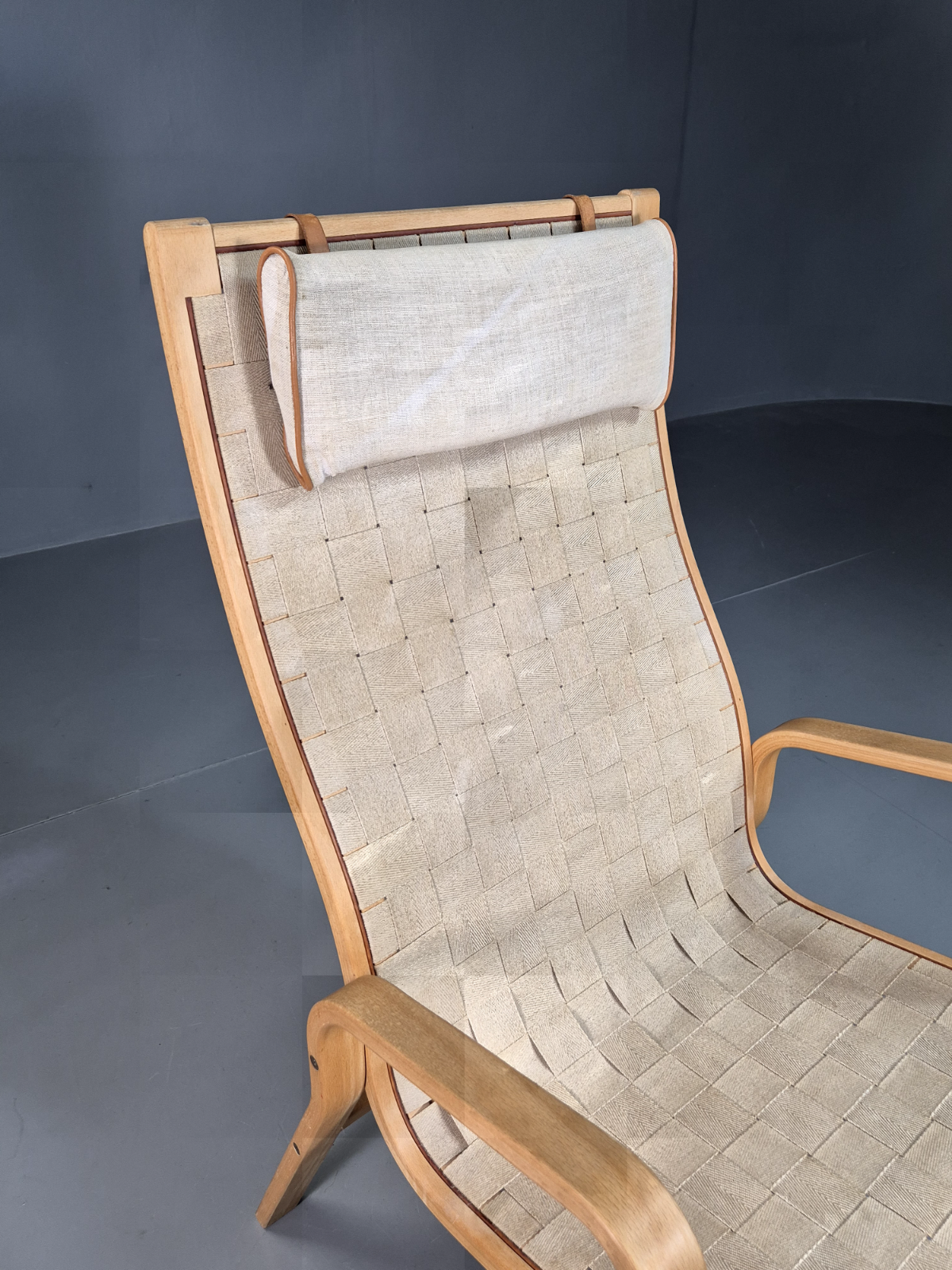 Vintage Danish Lounge Chair Canvas Bentwood Ostergaard Retro MCM EB7349 MBEN - UKDK FURNITURE