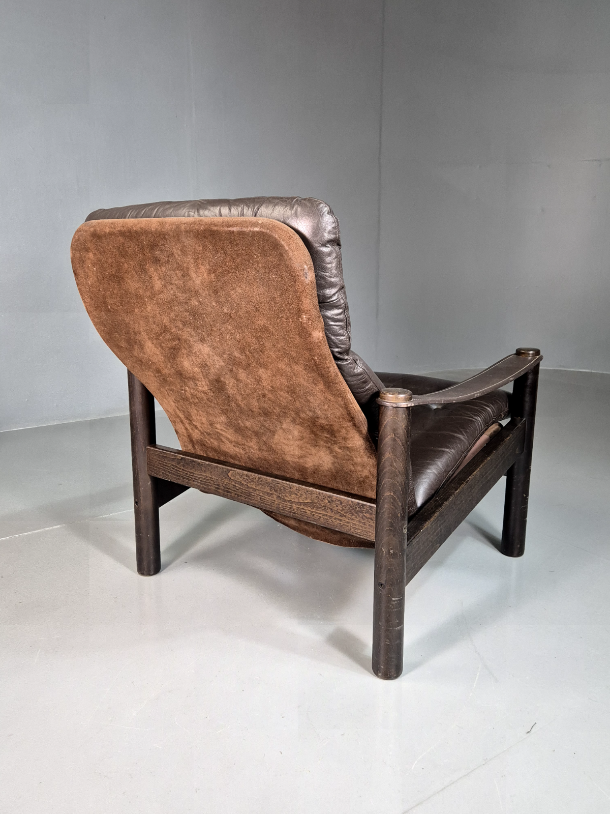 Vintage Danish Lounge Chair Brown Leather Ebbe Gehl Design Retro MCM EB7215 MNOR - UKDK FURNITURE