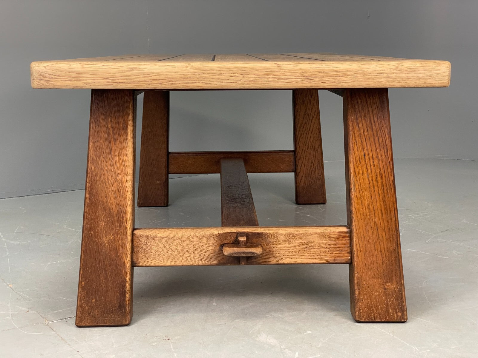 Vintage Scandinavian Large Oak Coffee Table Arts & Crafts Style EB7839 MWOO - UKDK FURNITURE