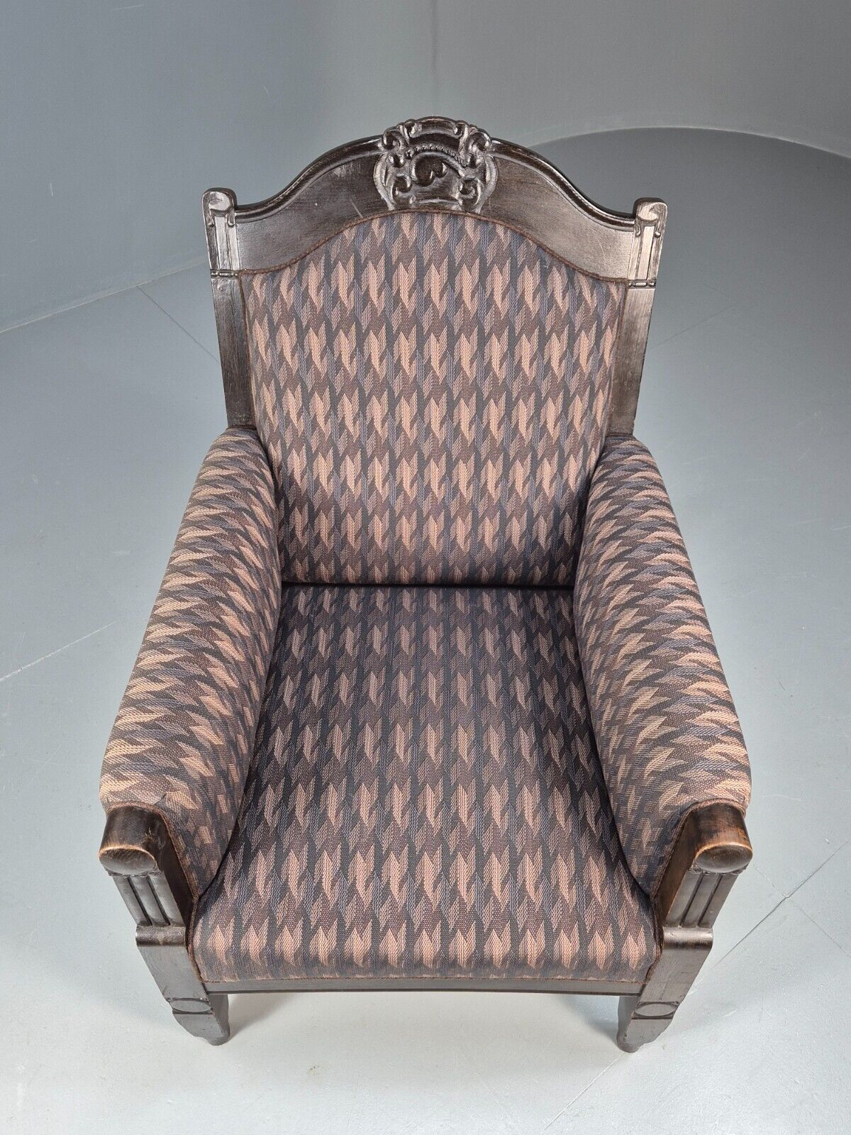 Vintage Danish Lounge Chair Purple Hue Oak Frame Empire Antique EB8920 VCLO - UKDK FURNITURE