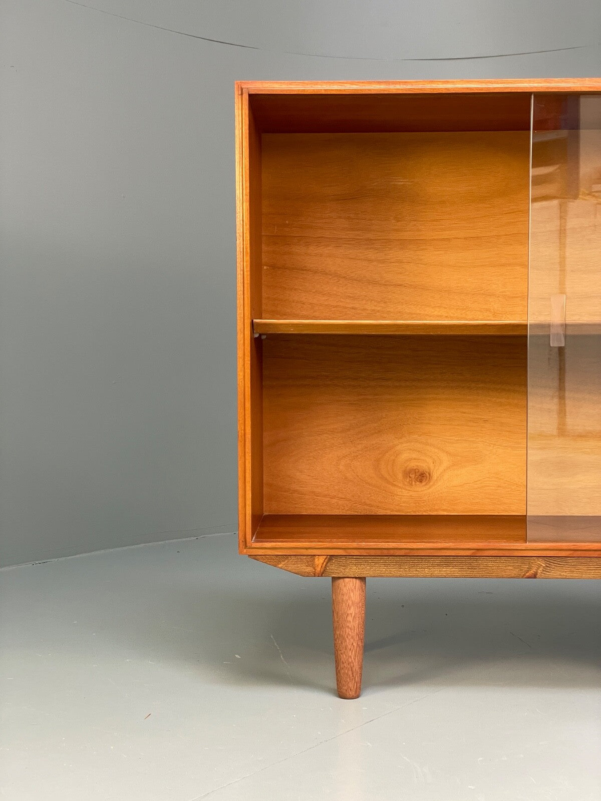 Vintage Teak Glazed Bookcase Beaver And Tapley Mid Century Shelving EB9718 MWOO - UKDK FURNITURE