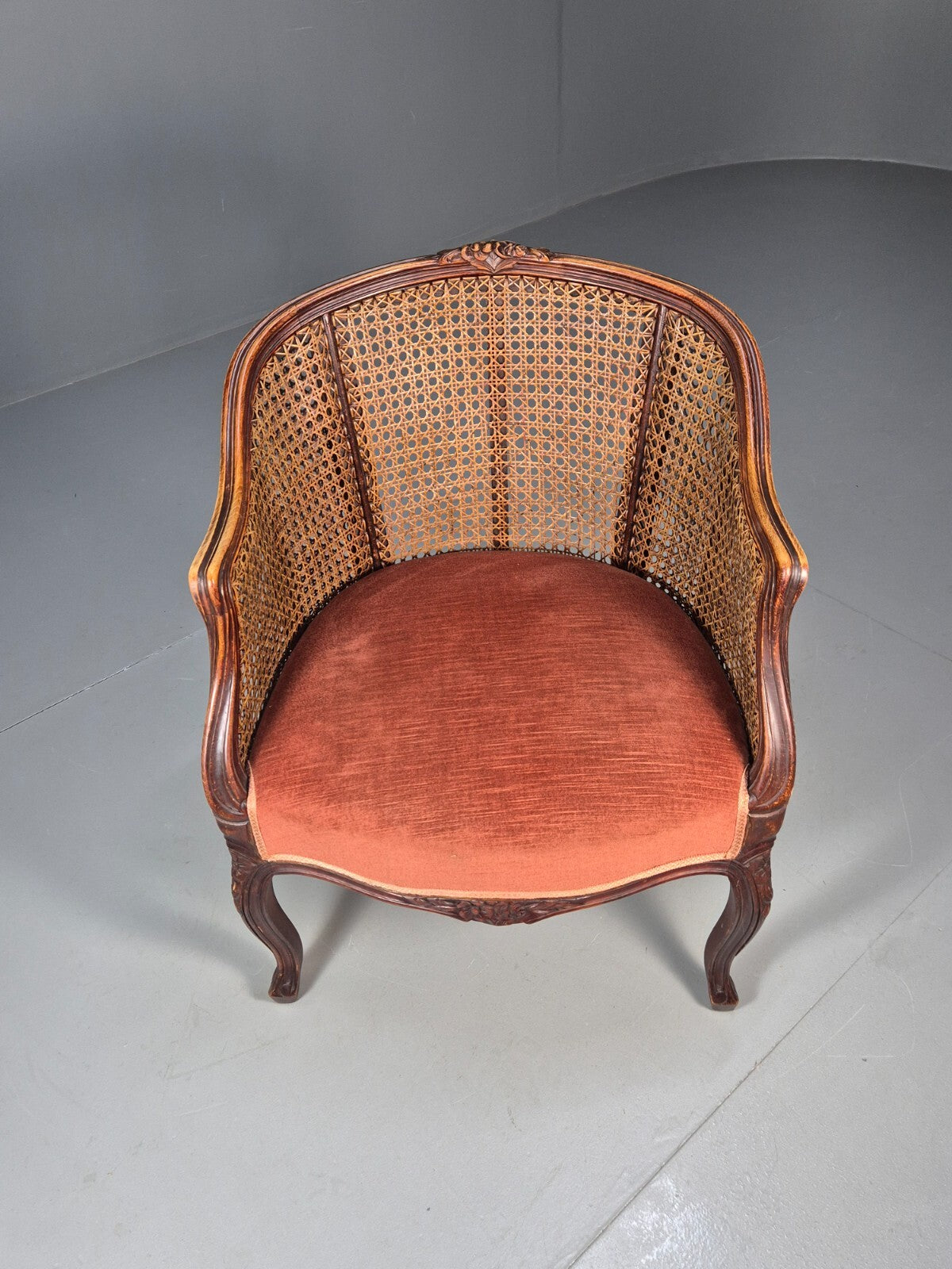 Vintage Danish Rococo Style Bergere Tub Chair 1950s Retro EB9611 VBER - UKDK FURNITURE