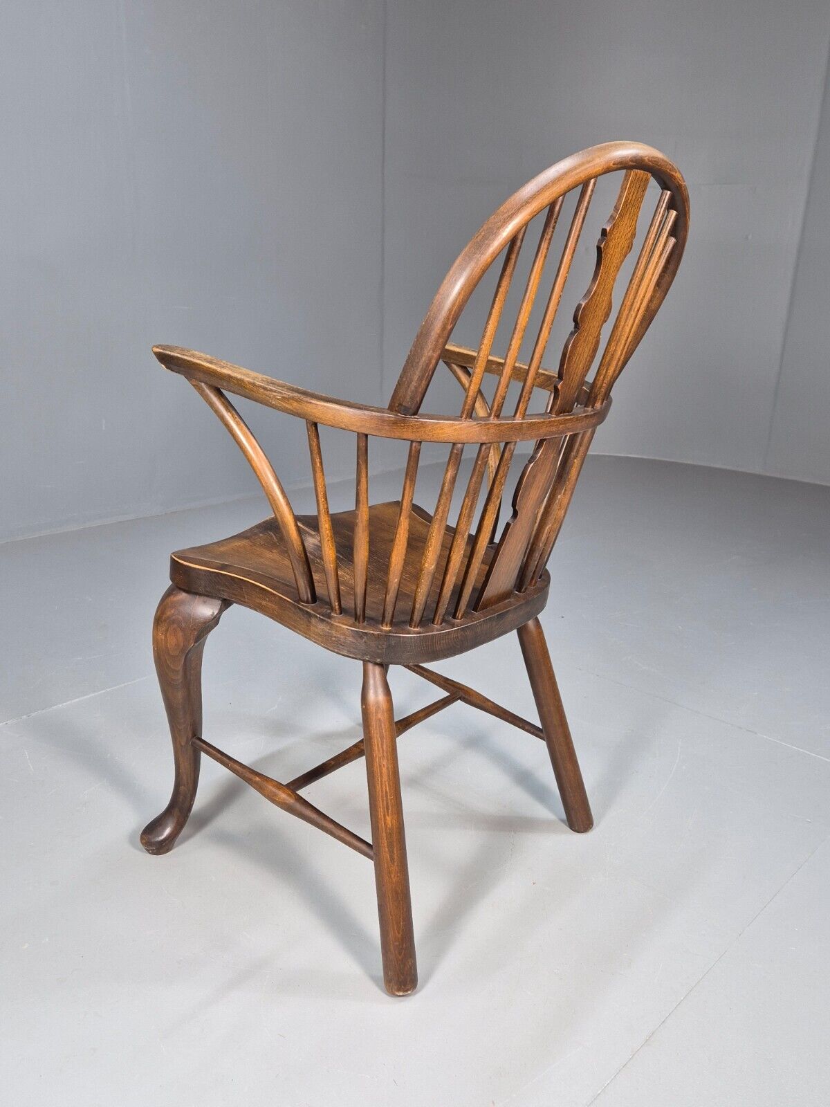 Vintage Windsor Chair Beech Wood Stickback Pad Feet Antique EB8961 VDIN - UKDK FURNITURE