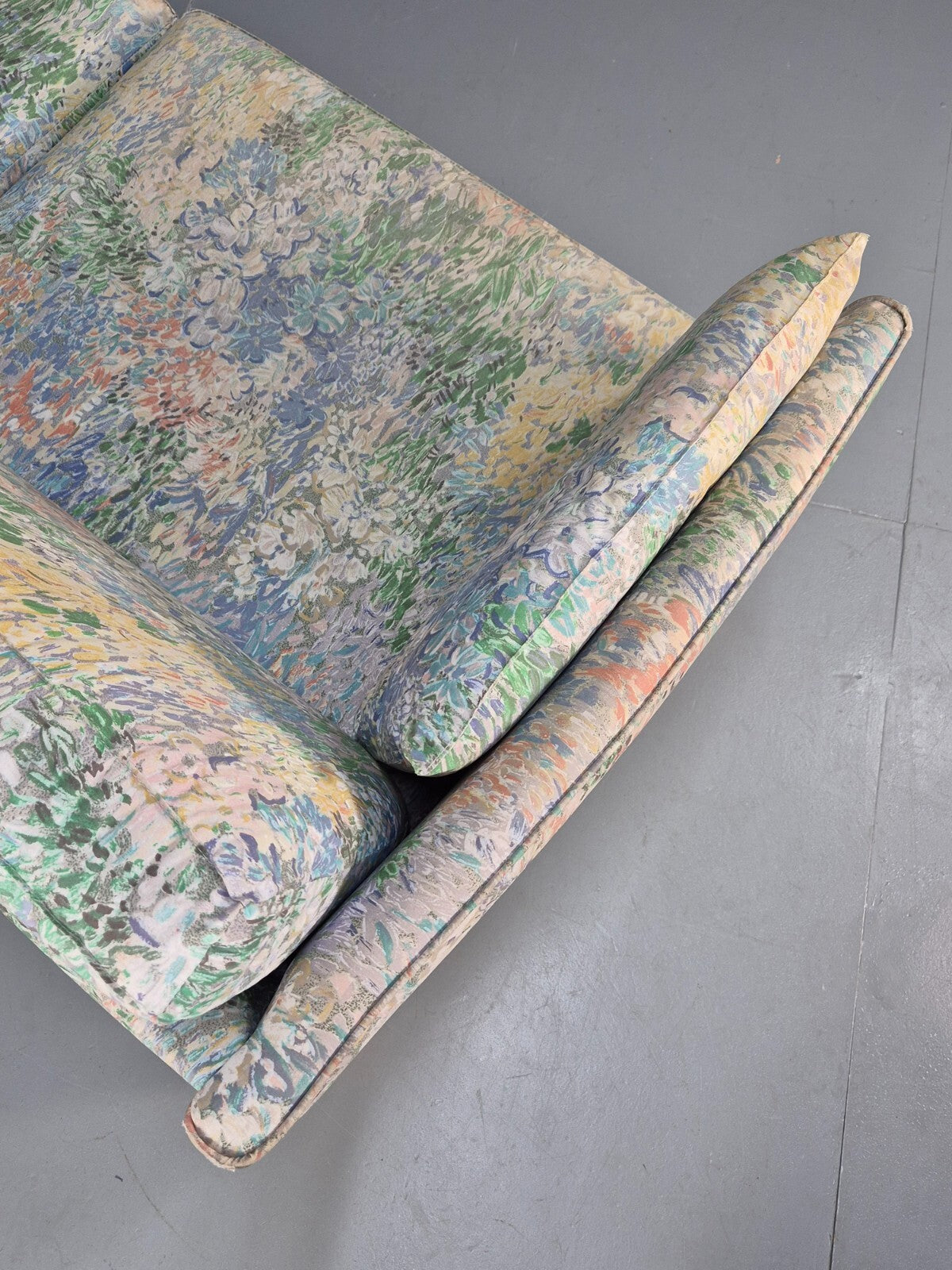 Vintage Two Seater Sofa Danish Mid Century Floral Fabric Beech Legs EB9584 M3SS - UKDK FURNITURE
