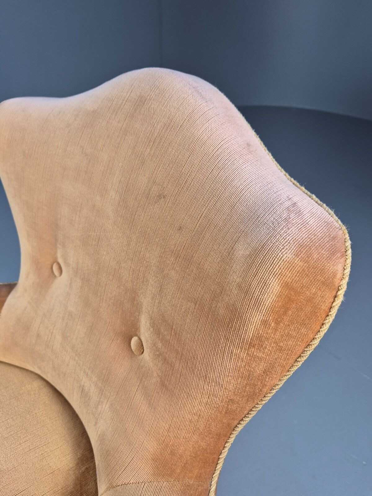 Vintage Danish Lounge Chair Gold Velour 1930s Boudoir Suite EB9136 VCLO - UKDK FURNITURE