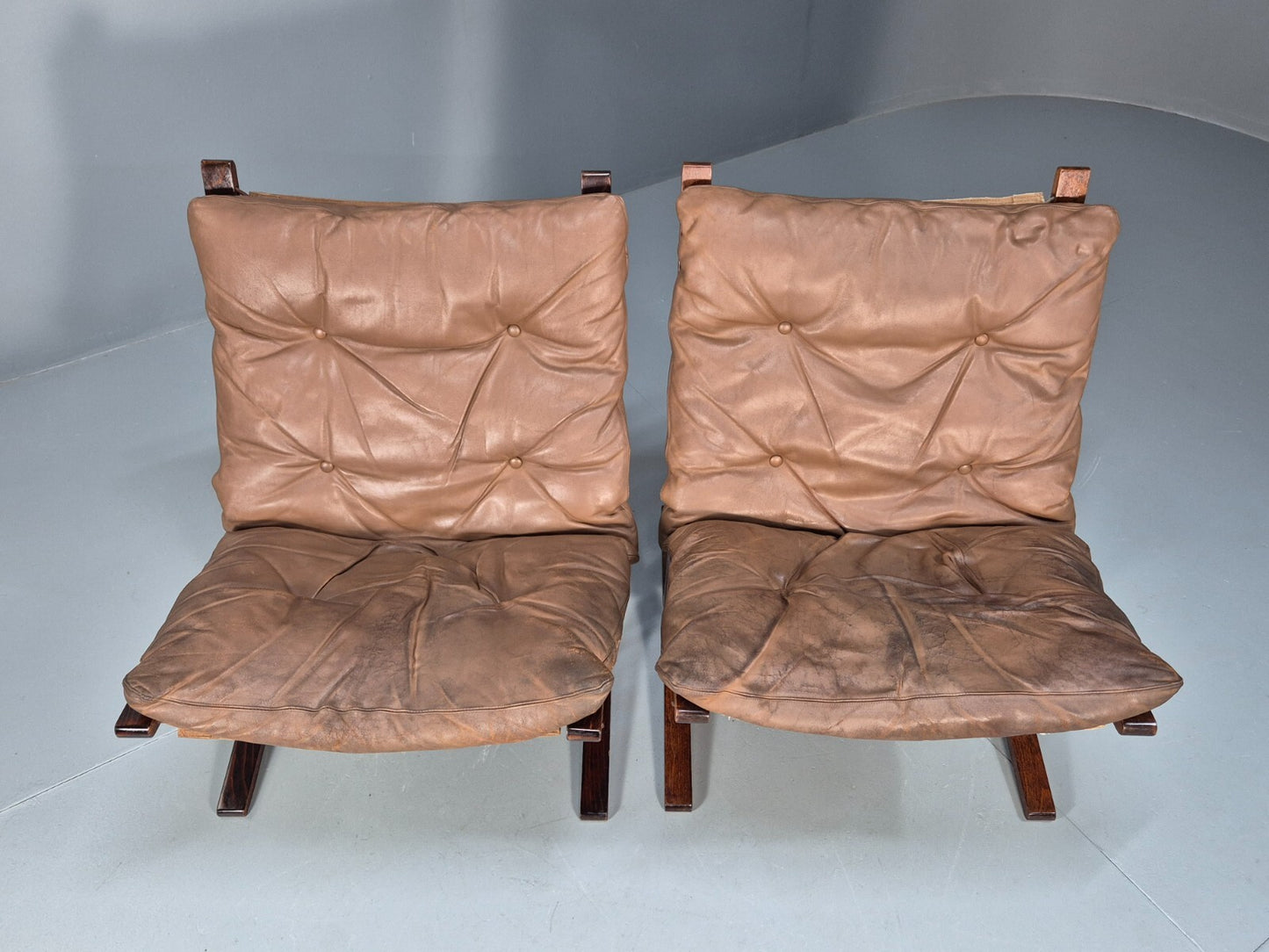 Vintage Brown Leather Bentwood Siesta Chairs Westnofa Ingmar Relling EB9324 MBEN - UKDK FURNITURE