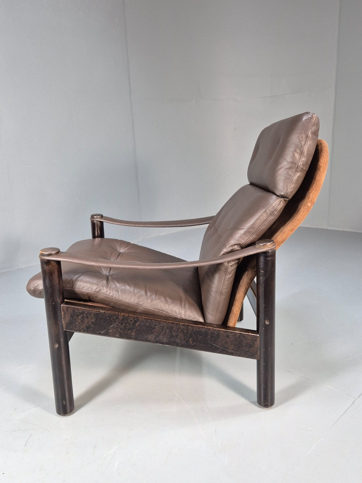 Vintage Brown Leather Lounge Chair Ebbe Gehl & Sorren Nissen Danish EB9790 MNOR - UKDK FURNITURE