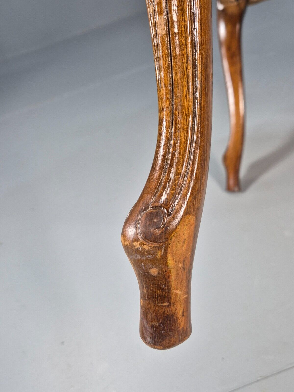 Vintage Danish Antique French Style Elbow Chair Beige Velour EB8439 VDIN - UKDK FURNITURE