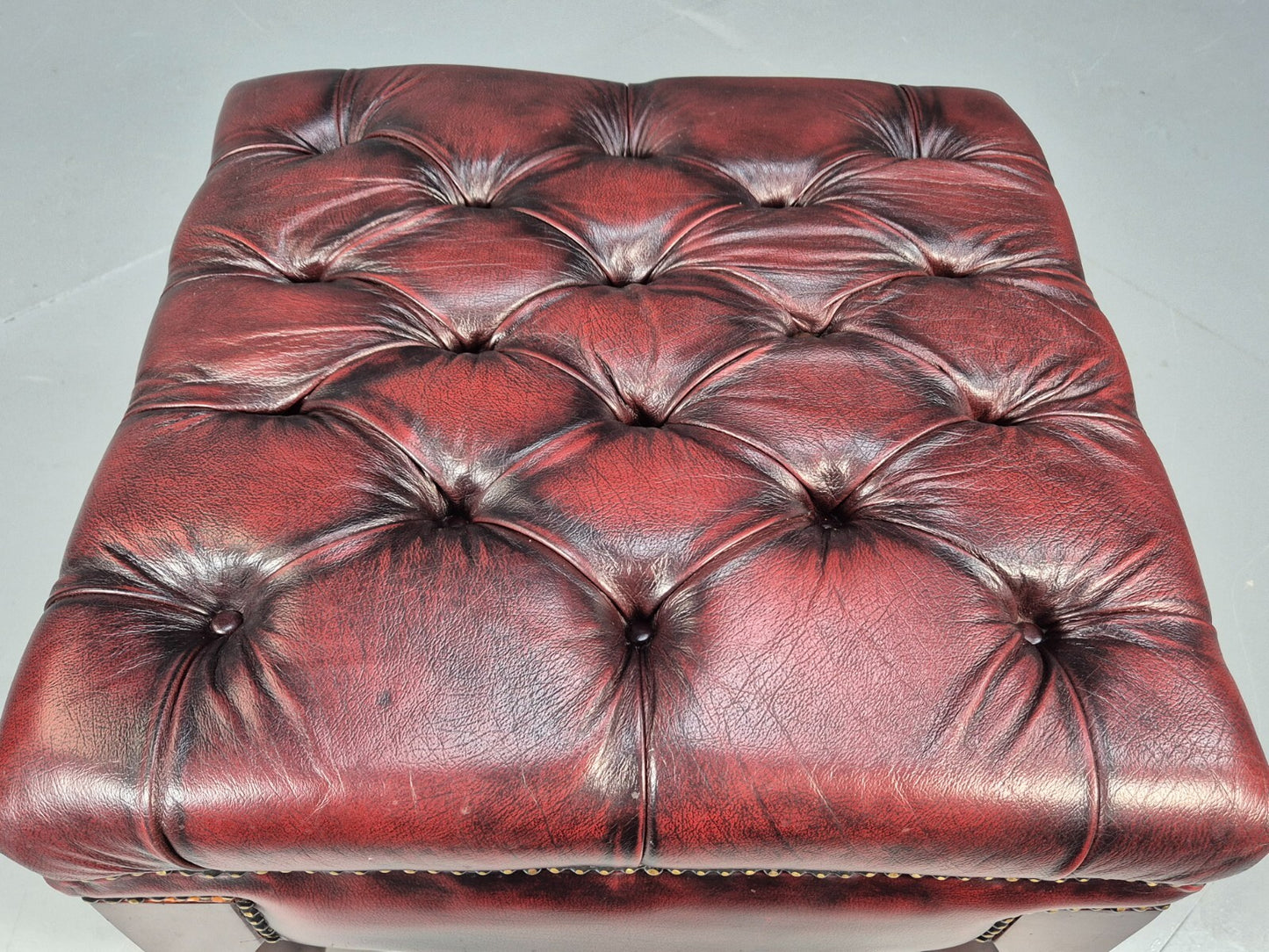Vintage Oxblood Chesterfield Footstool Danish Retro Antique Style EB9665 MFOO - UKDK FURNITURE