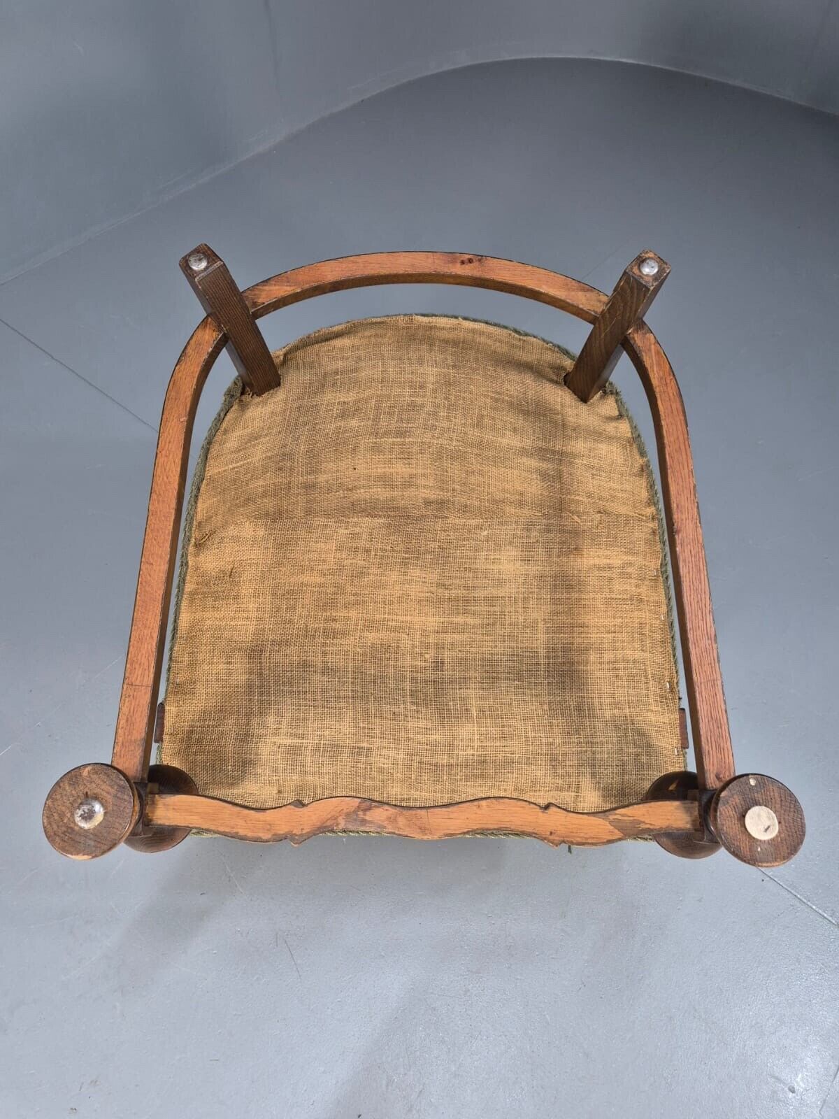 Vintage Danish Lounge Chair Green Moquette Carved Oak Frame 1940s EB8998 VCLO - UKDK FURNITURE