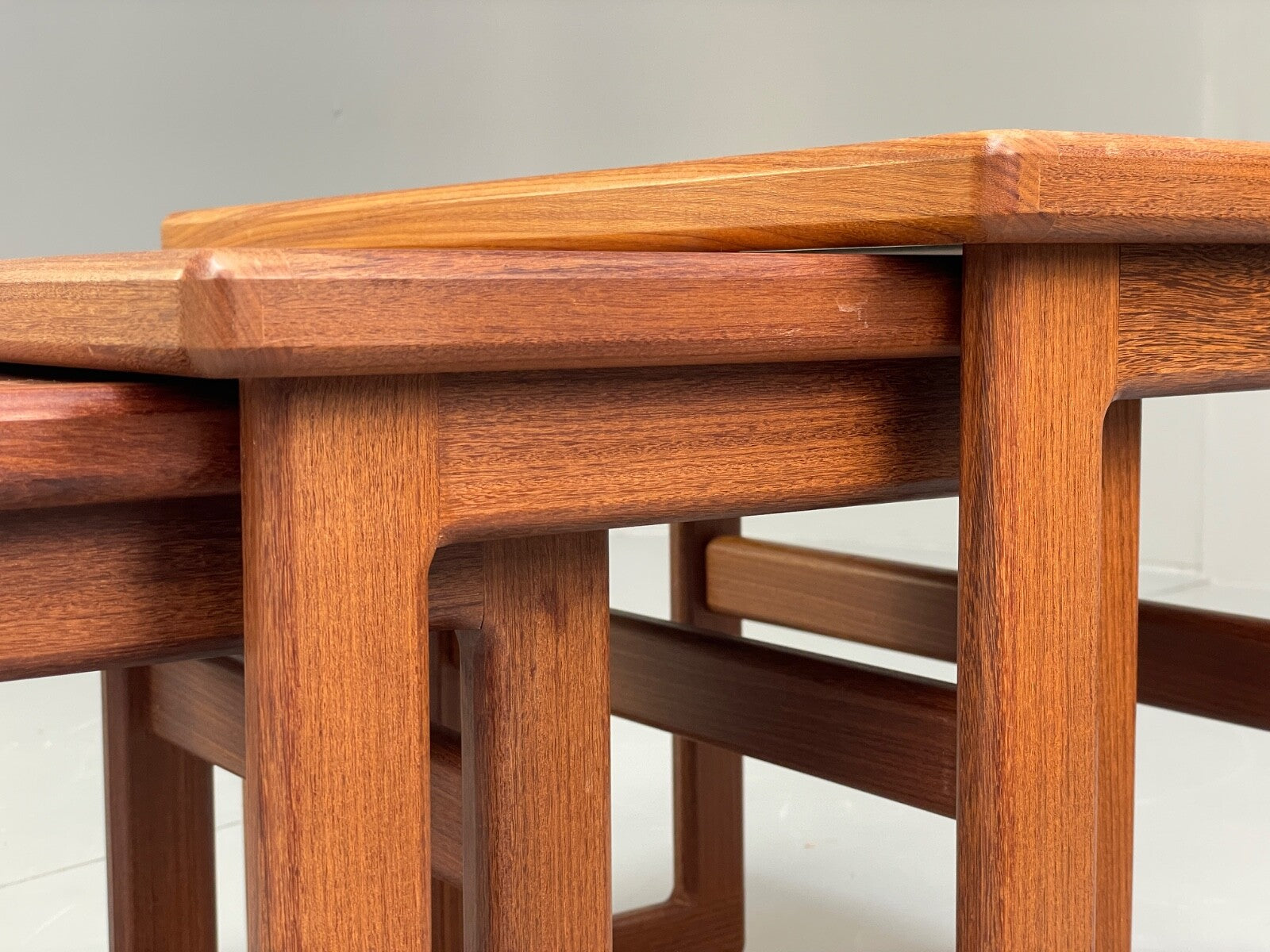 Vintage Teak Nesting Tables Tile Topped 1970s Retro Design EB9757 MWOO - UKDK FURNITURE