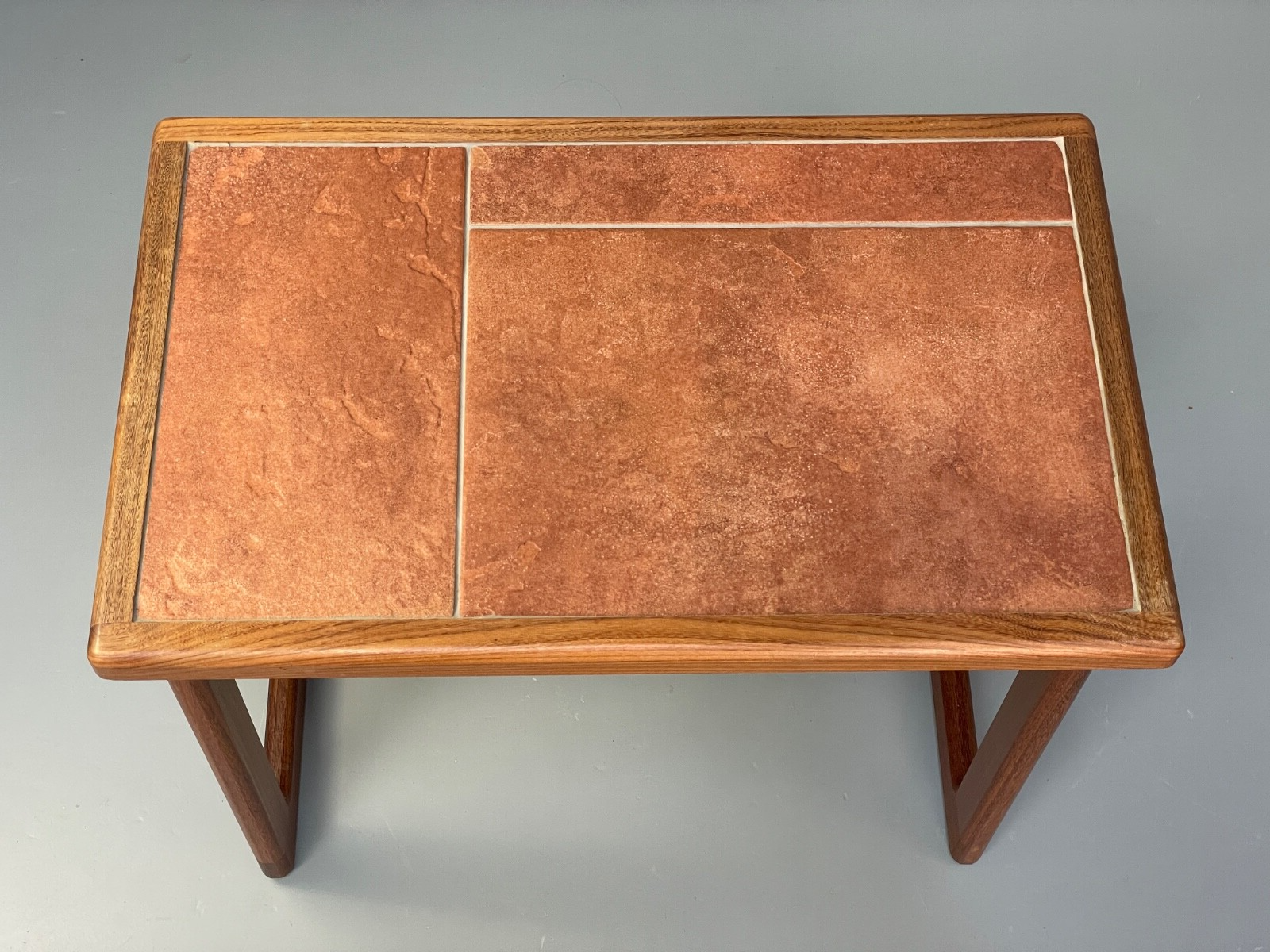 Vintage Teak Nesting Tables Tile Topped 1970s Retro Design EB9757 MWOO - UKDK FURNITURE